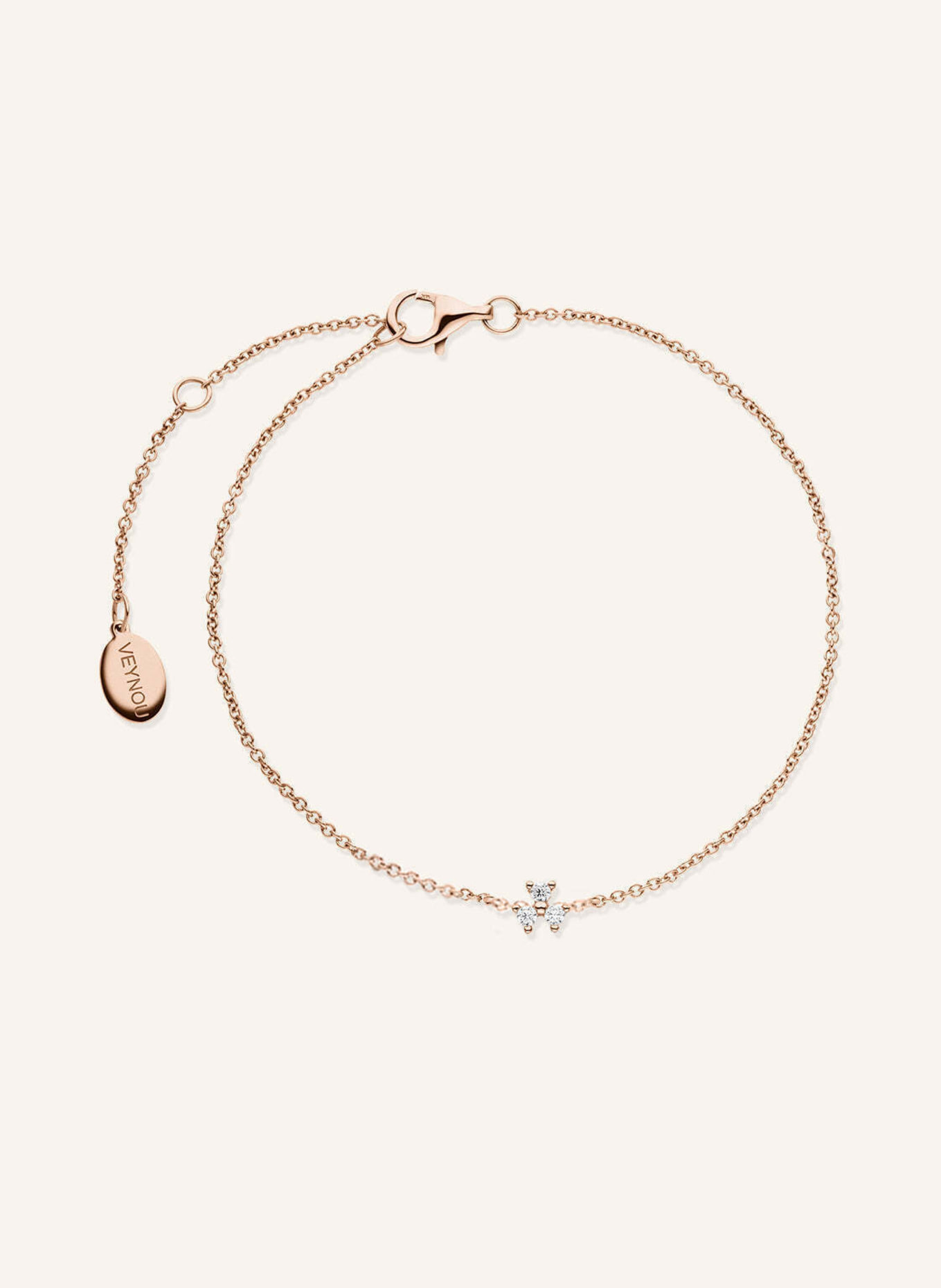 VEYNOU Armband FLEUR aus 14 Karat Roségold und 0,08ct. lab-grown Diamanten: ROSÉGOLD