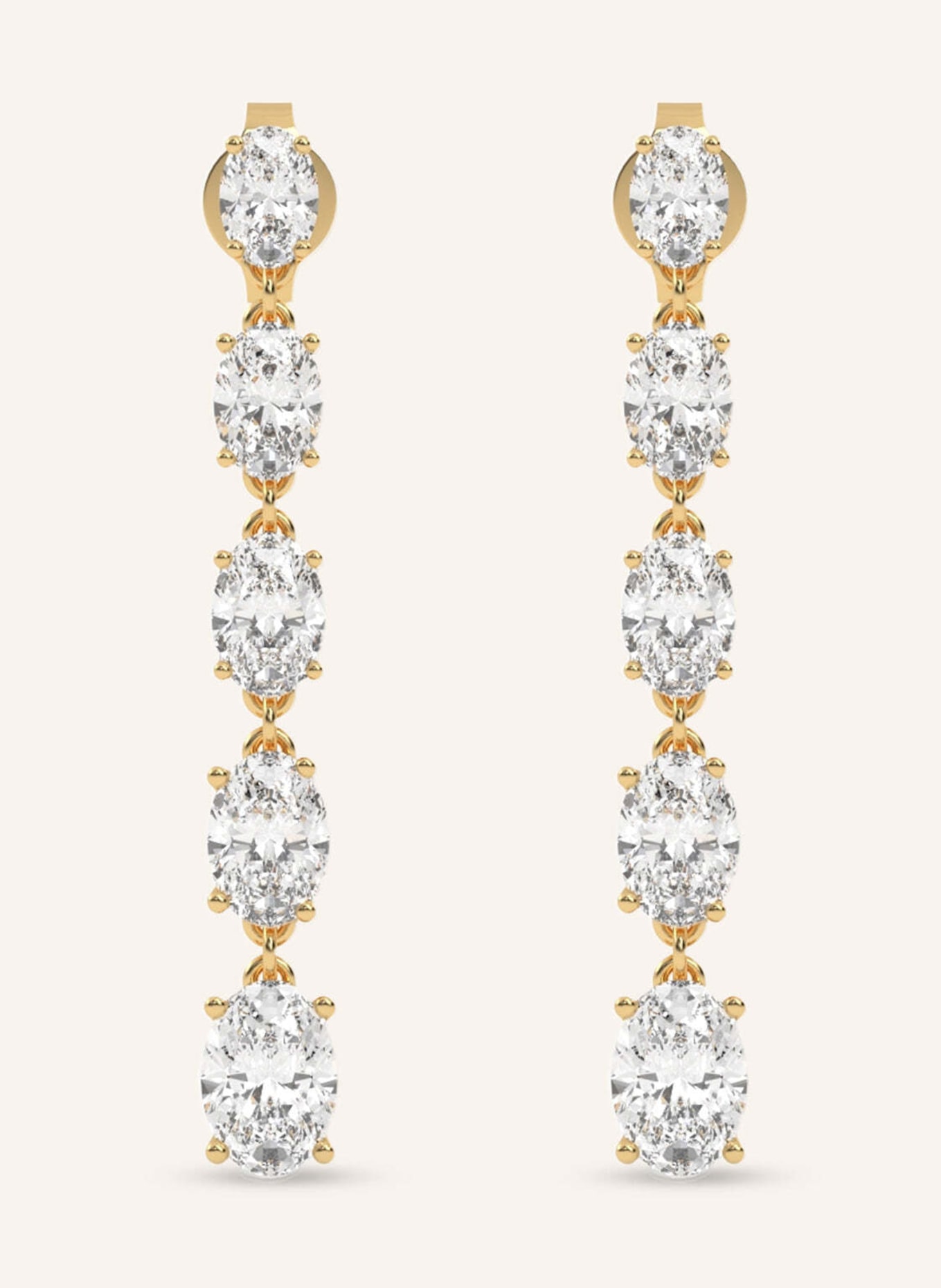 VEYNOU Ohrhänger ARDEN aus 14 Karat Gelbgold und 3,60ct. Lab-Grown Diamanten: GOLD