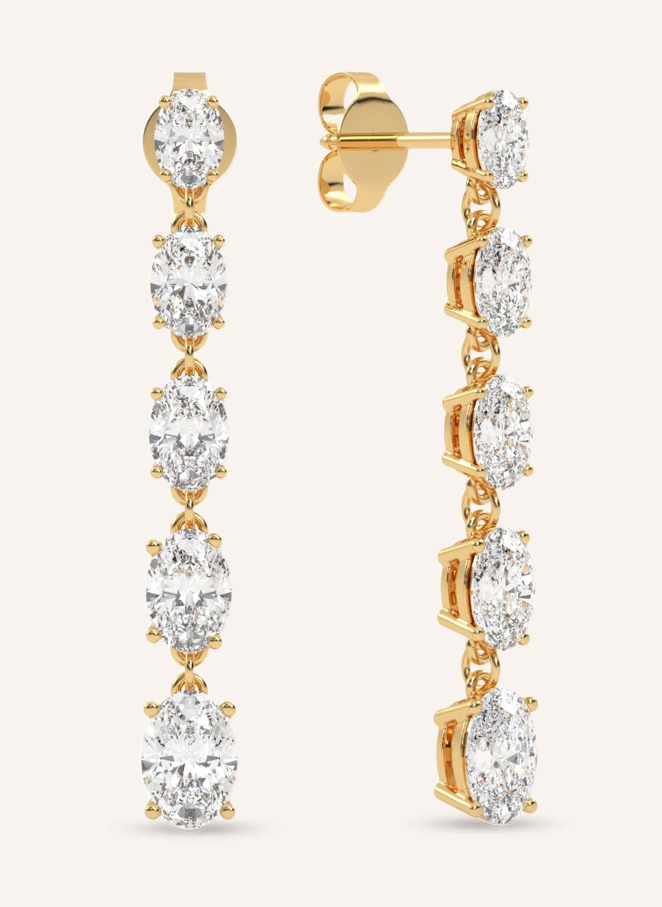 VEYNOU Ohrhänger ARDEN aus 14 Karat Gelbgold und 3,60ct. Lab-Grown Diamanten: GOLD