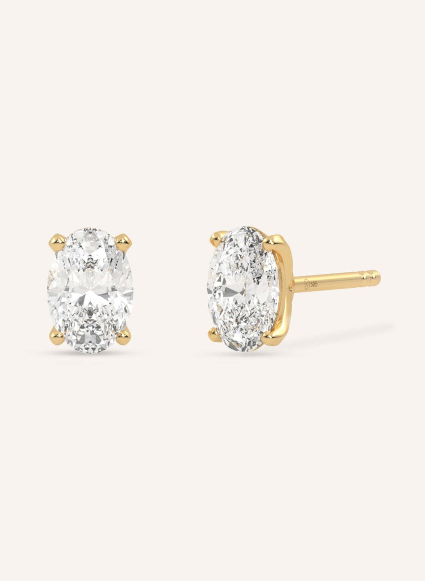 VEYNOU Ohrstecker ARDEN aus 14 Karat Gelbgold und 1,40ct. Lab-Grown Diamanten: GOLD