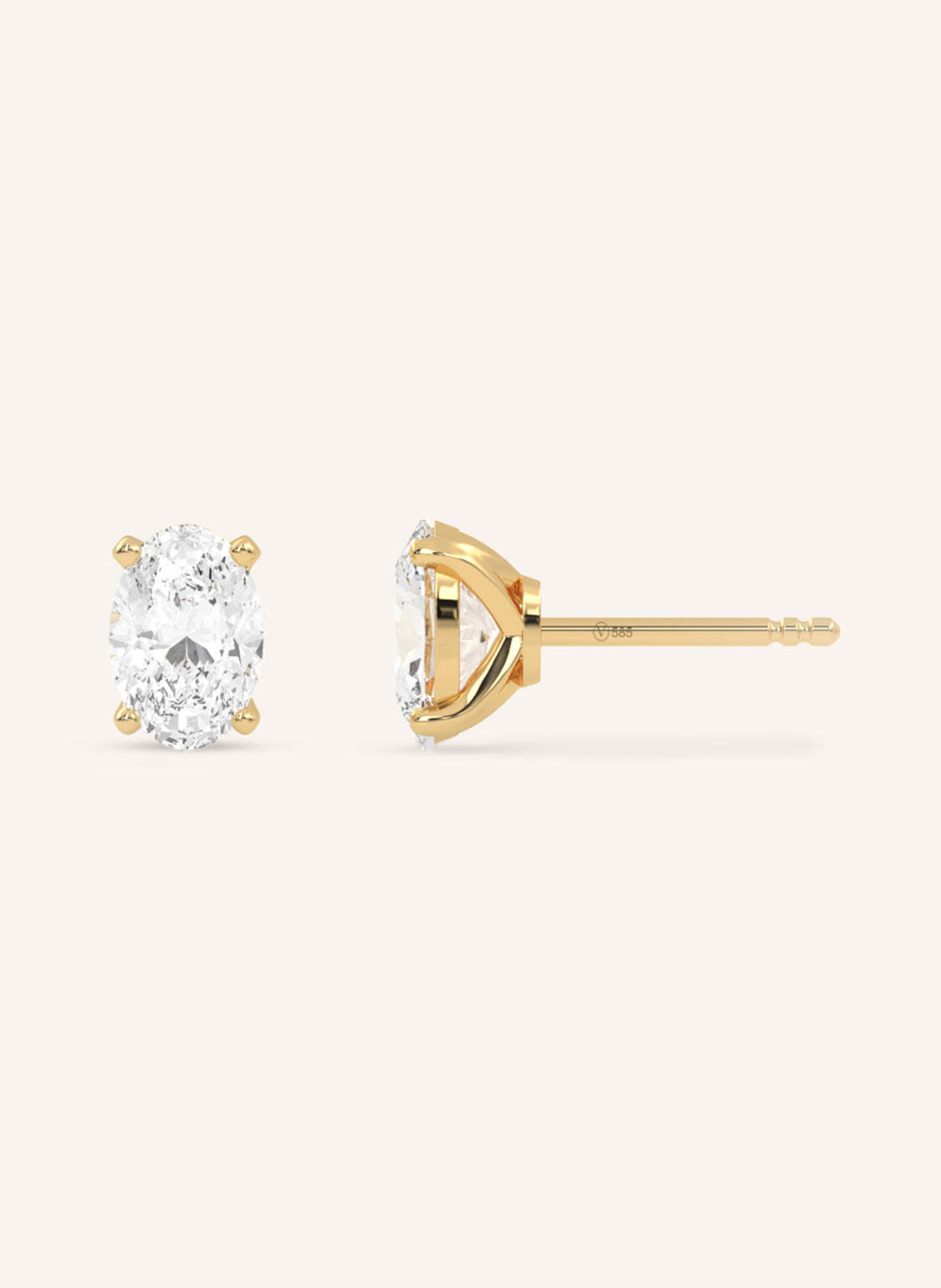 VEYNOU Ohrstecker ARDEN aus 14 Karat Gelbgold und 1,40ct. Lab-Grown Diamanten: GOLD