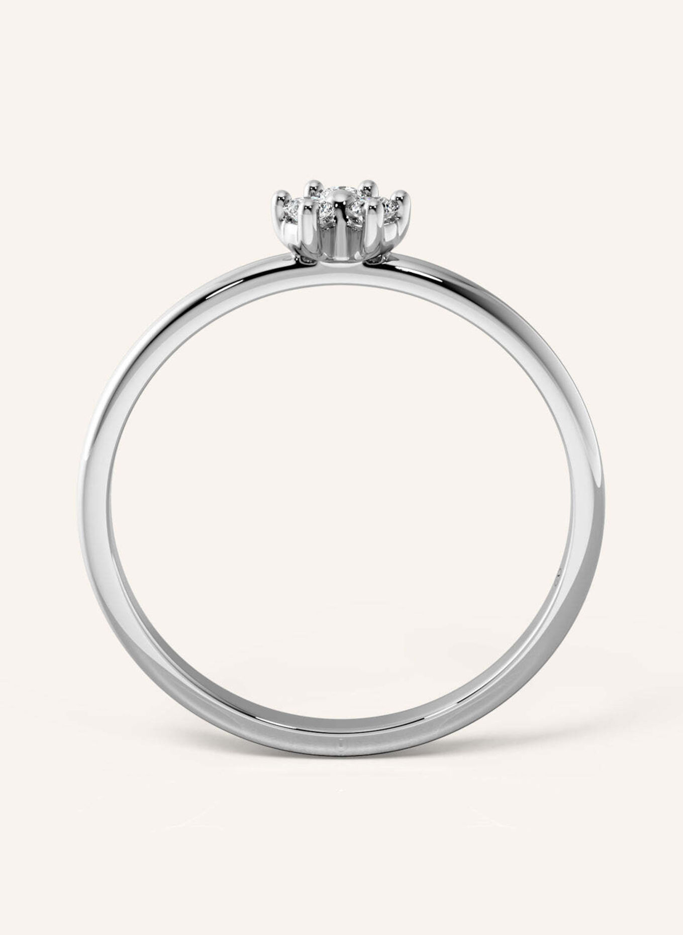 VEYNOU Ring FLEUR aus 14 Karat Weißgold und 0,08ct. Lab-Grown Diamanten: WEISSGOLD