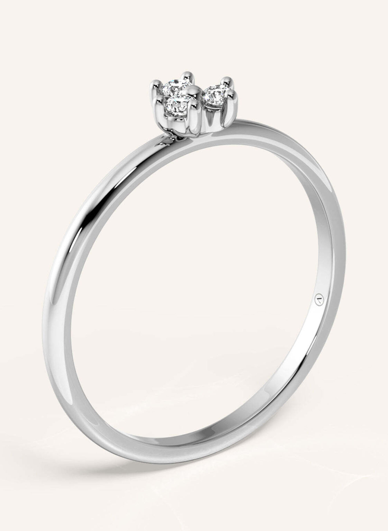 VEYNOU Ring FLEUR aus 14 Karat Weißgold und 0,08ct. Lab-Grown Diamanten: WEISSGOLD