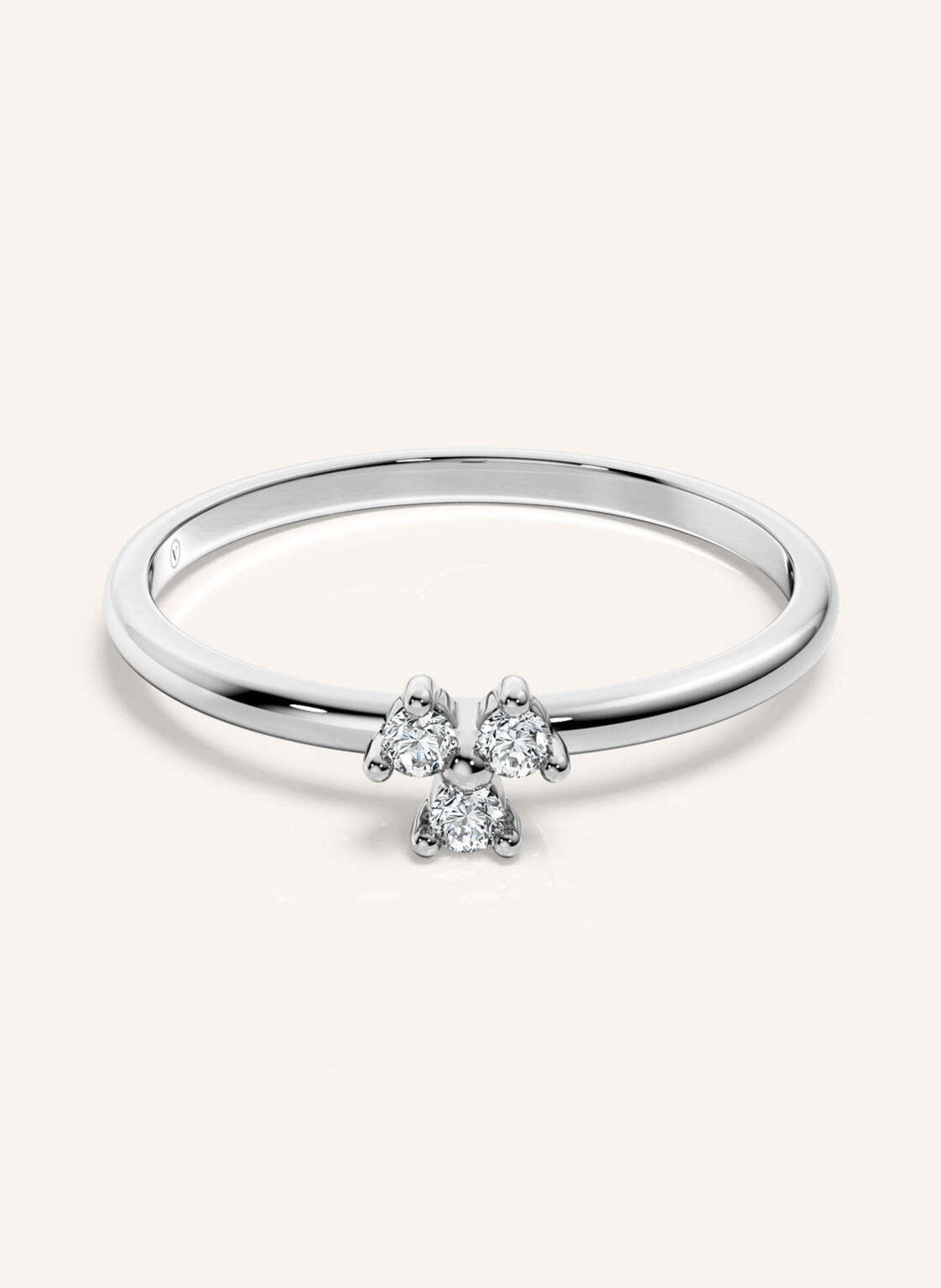 VEYNOU Ring FLEUR aus 14 Karat Weißgold und 0,08ct. Lab-Grown Diamanten: WEISSGOLD