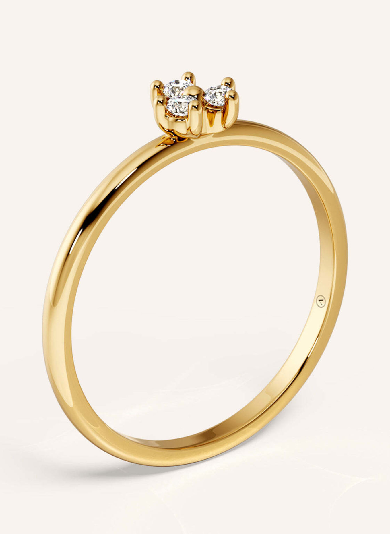VEYNOU Ring FLEUR aus 14 Karat Gelbgold und 0,08ct. Lab-Grown Diamanten: GOLD