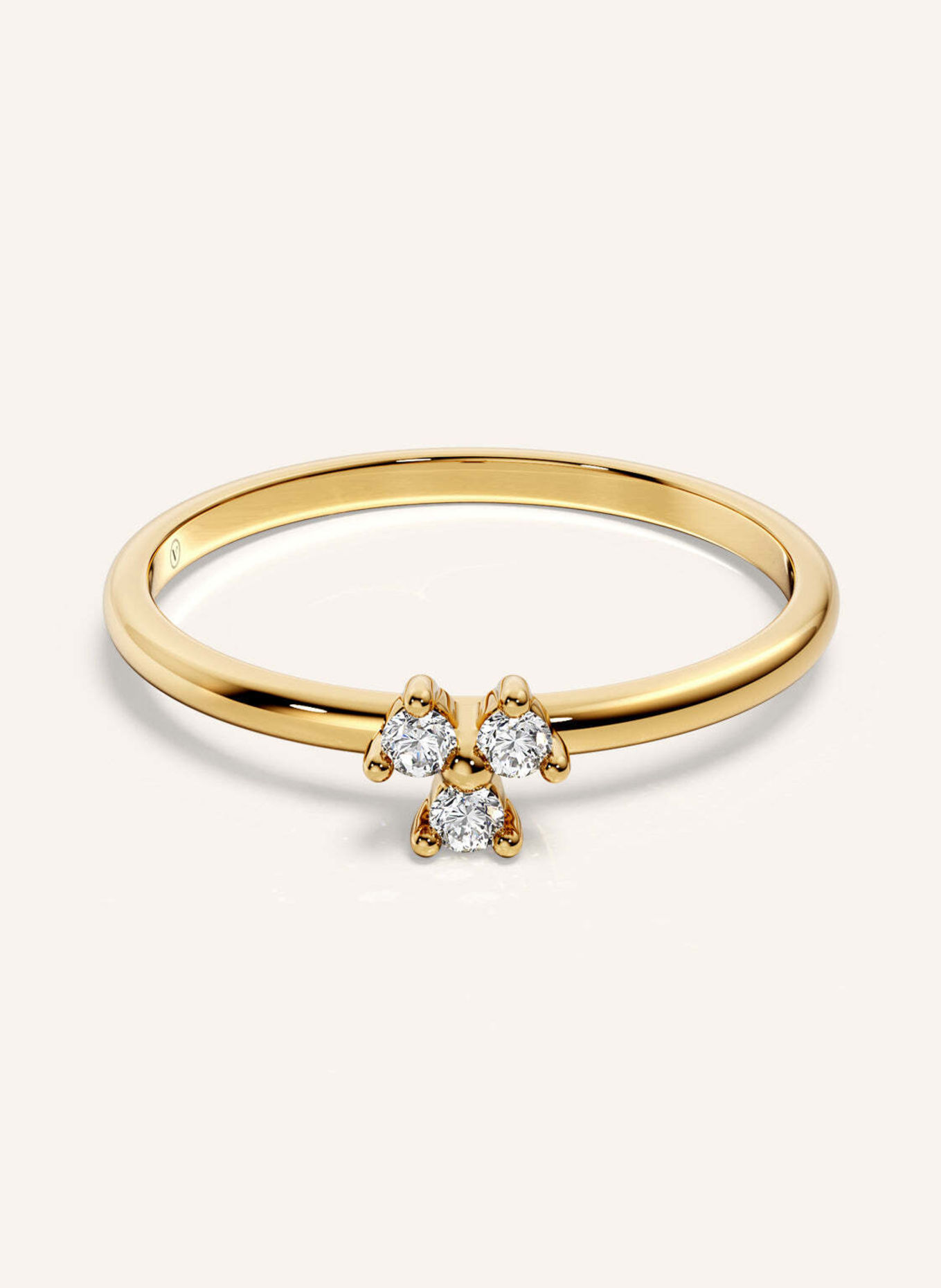 VEYNOU Ring FLEUR aus 14 Karat Gelbgold und 0,08ct. Lab-Grown Diamanten: GOLD