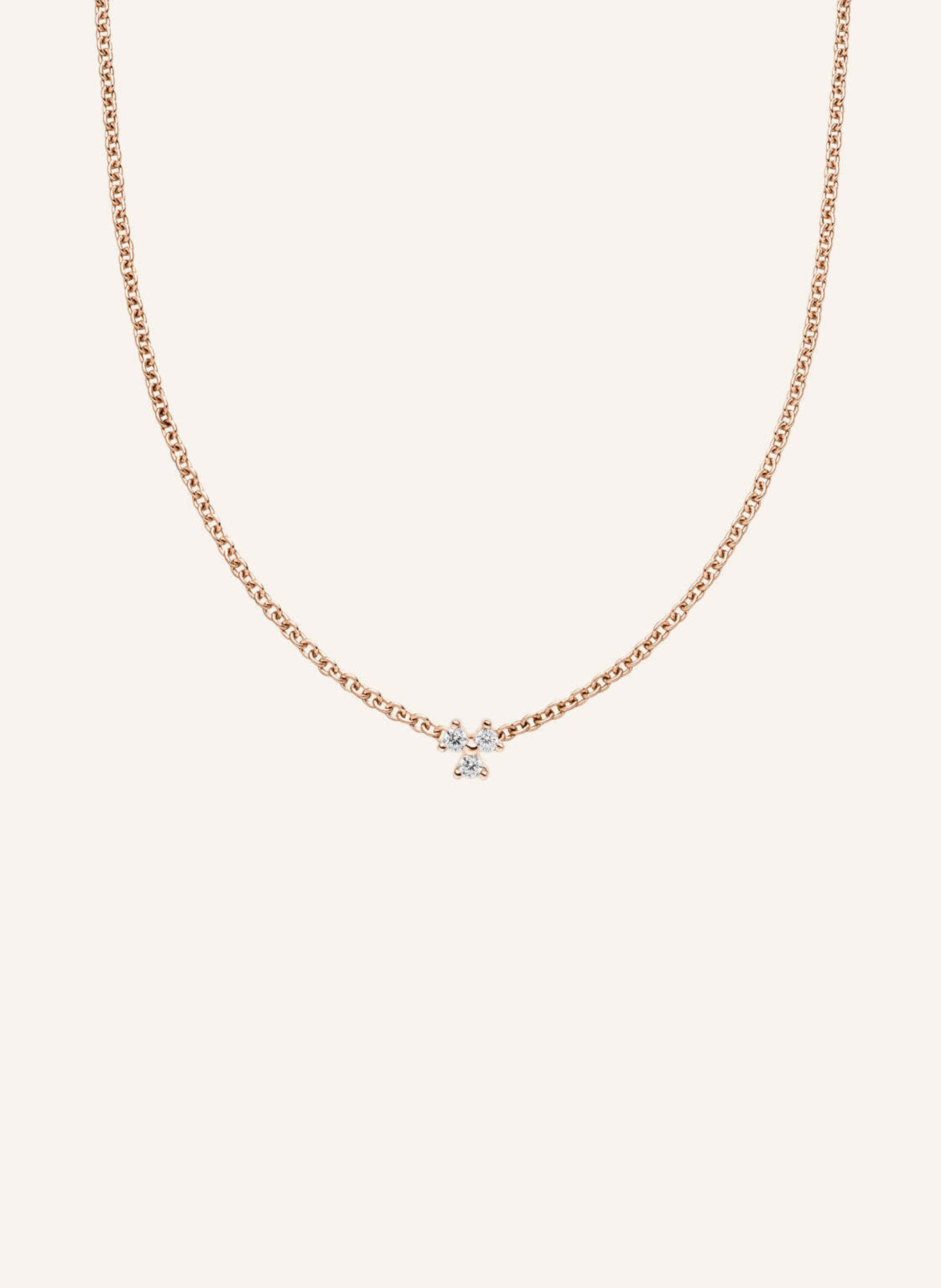 VEYNOU Halskette FLEUR aus 14 Karat Roségold und 0,08ct. Lab-Grown Diamanten: ROSÉGOLD