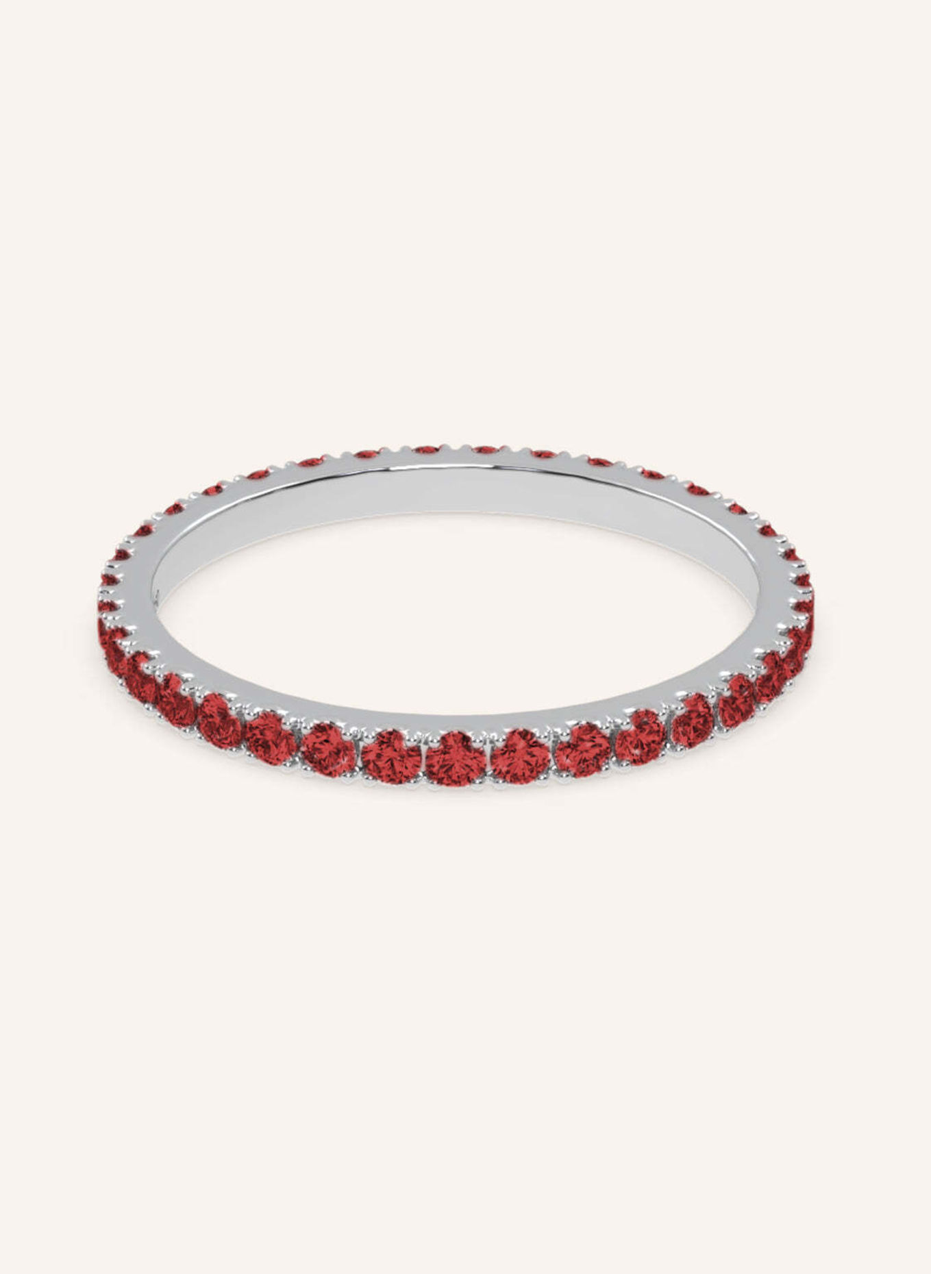 VEYNOU Ring VELVET MEMORY aus 14 Karat Weißgold und 0,90ct. Rubine: WEISSGOLD