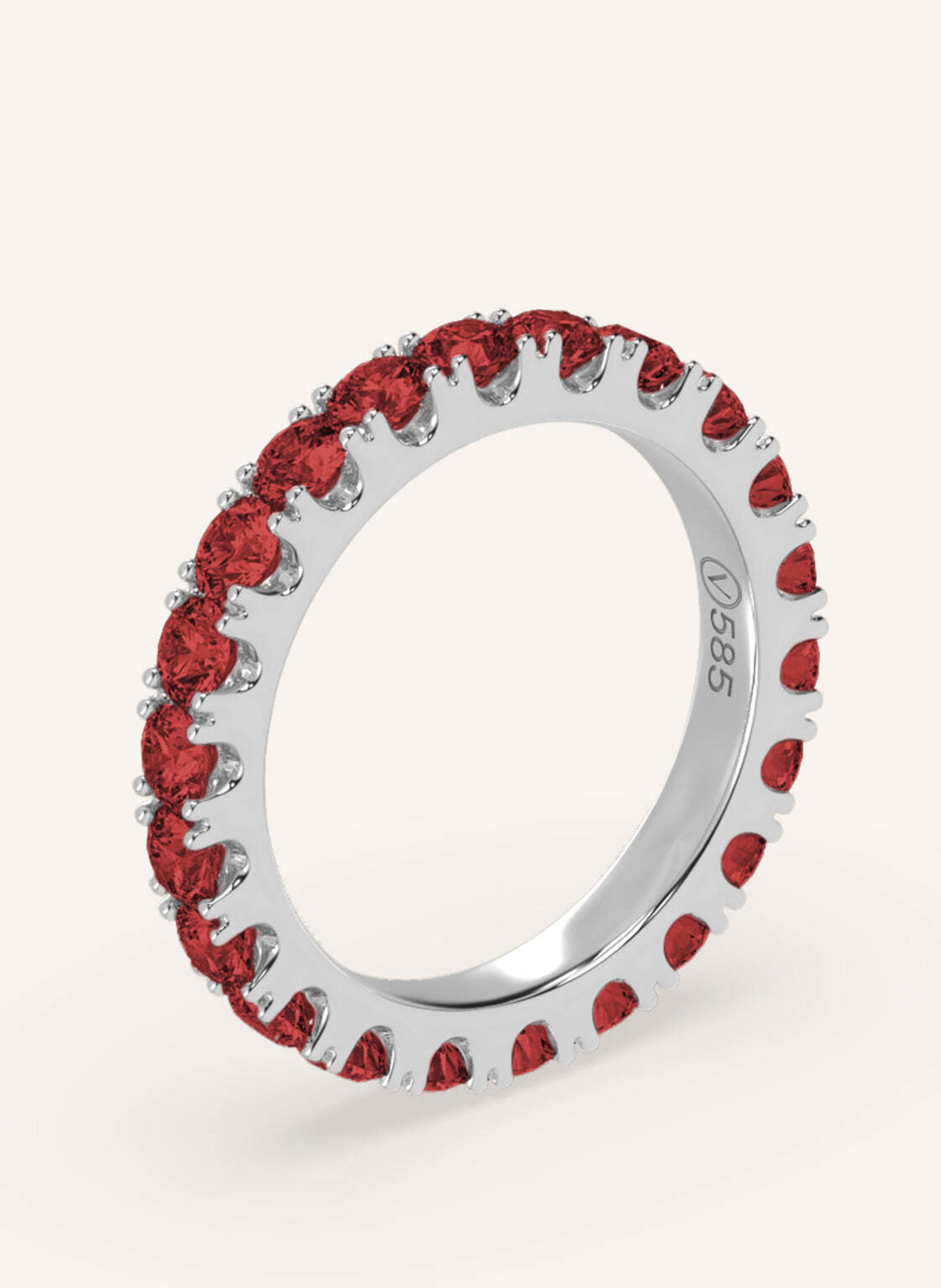 VEYNOU Ring VELVET MEMORY aus 14 Karat Weißgold und 2,70ct. Rubine: WEISSGOLD