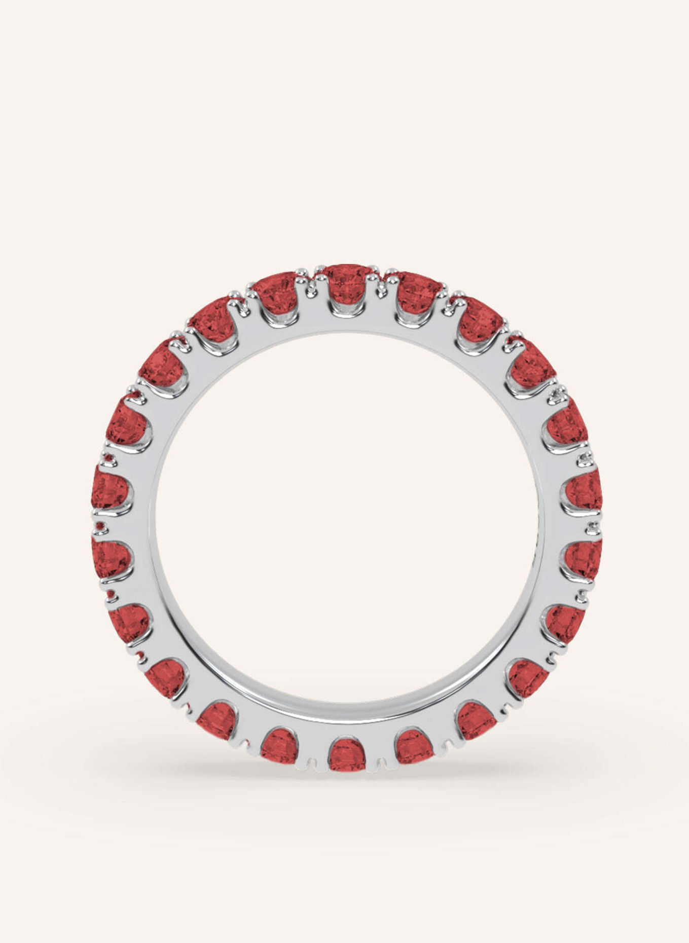 VEYNOU Ring VELVET MEMORY aus 14 Karat Weißgold und 2,70ct. Rubine: WEISSGOLD