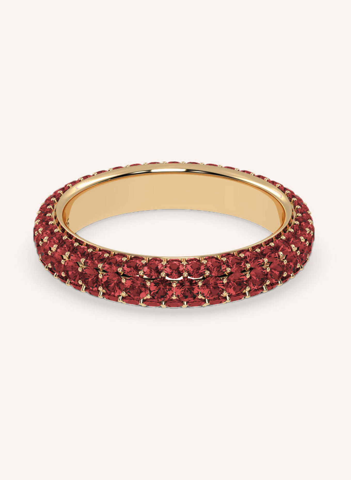 VEYNOU Ring VELVET PAVÉ aus 14 Karat Gelbgold und 3,00ct. Rubine: GOLD