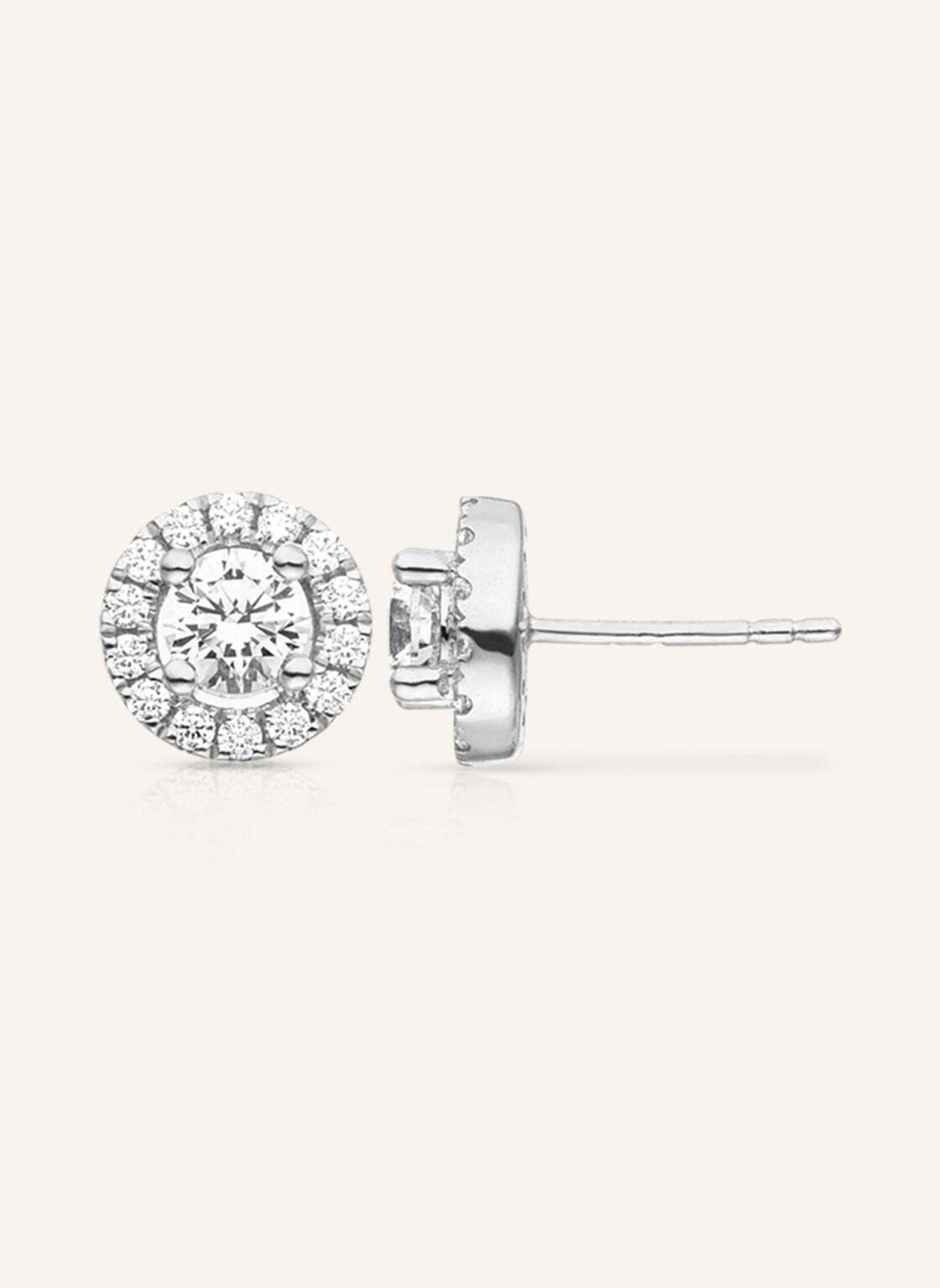 VEYNOU Ohrstecker CAMILLA aus 14 Karat Weißgold und 1,40ct. Lab-Grown Diamanten: WEISSGOLD