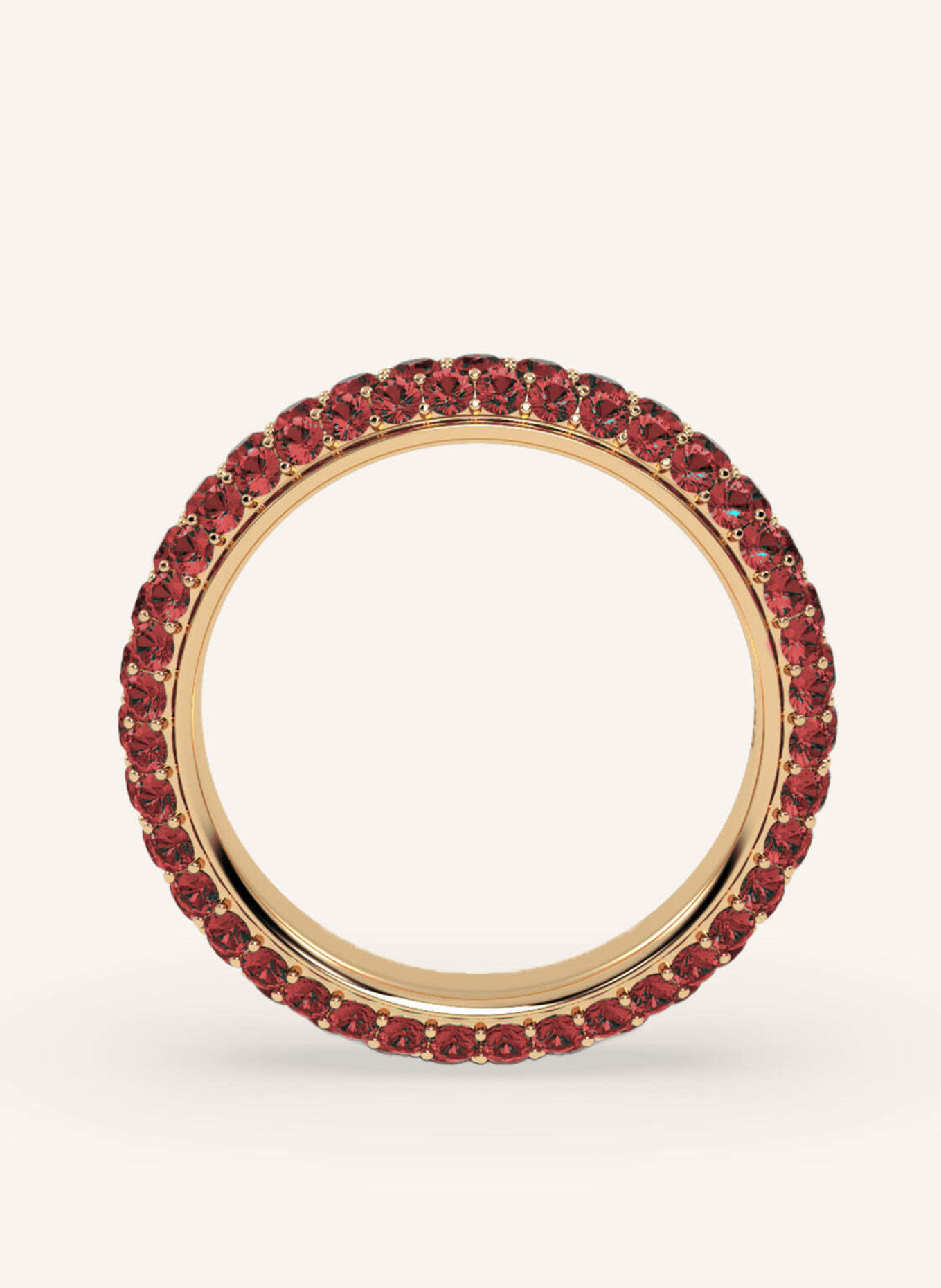VEYNOU Ring VELVET PAVÉ aus 14 Karat Gelbgold und 3,00ct. Rubine: GOLD