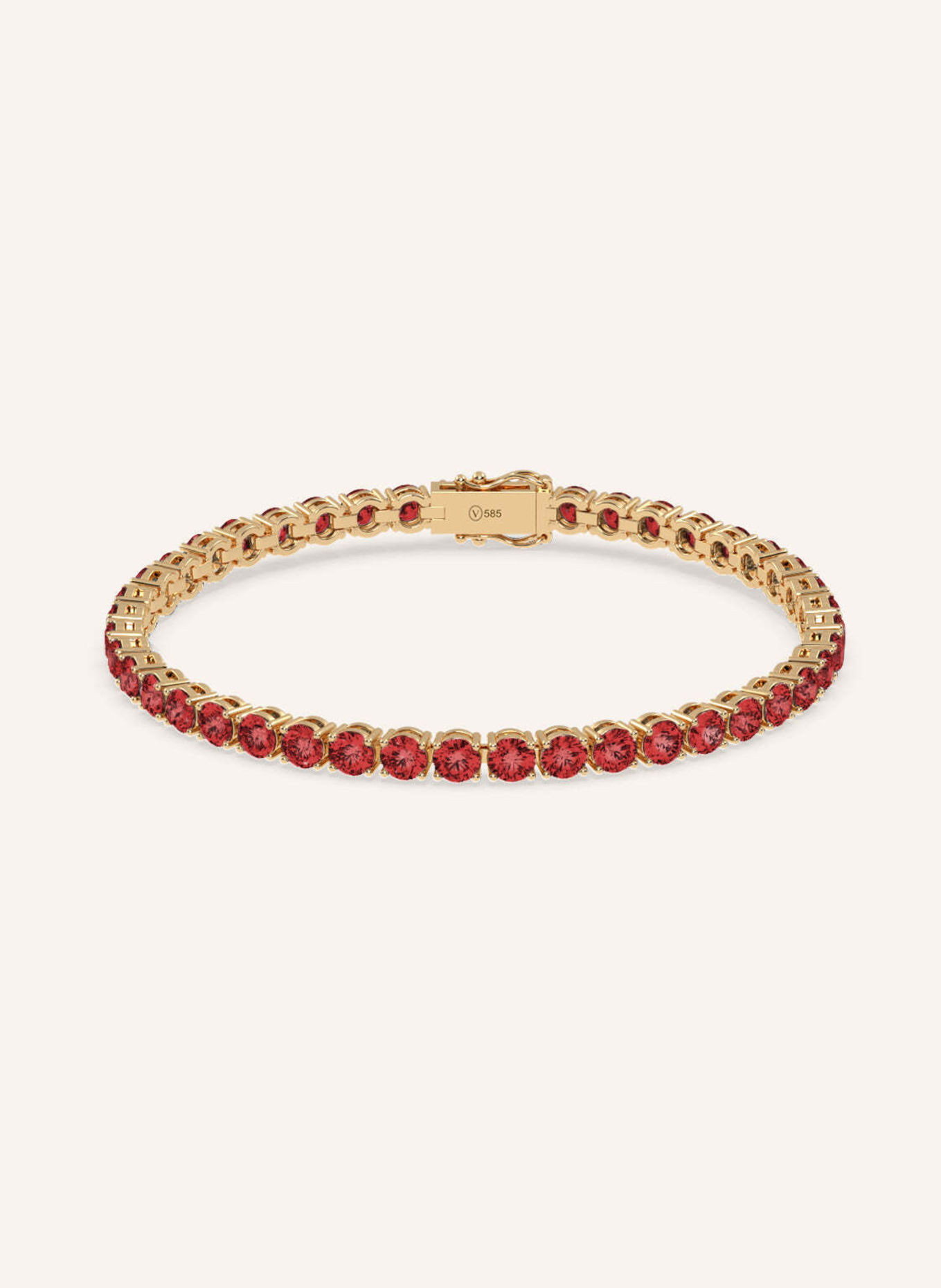 VEYNOU Tennisarmband VELVET aus 14 Karat recyceltem Gelbgold und 7,20ct. Rubine: GOLD