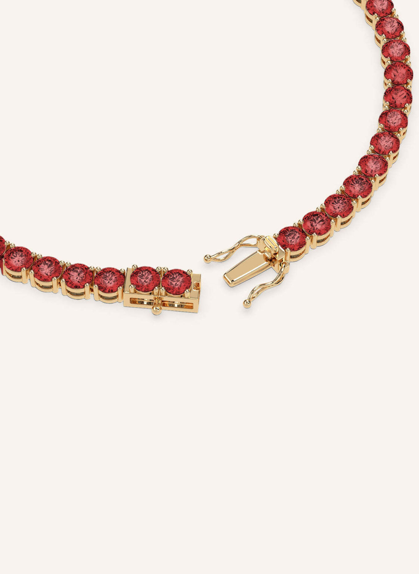 VEYNOU Tennisarmband VELVET aus 14 Karat recyceltem Gelbgold und 7,20ct. Rubine: GOLD