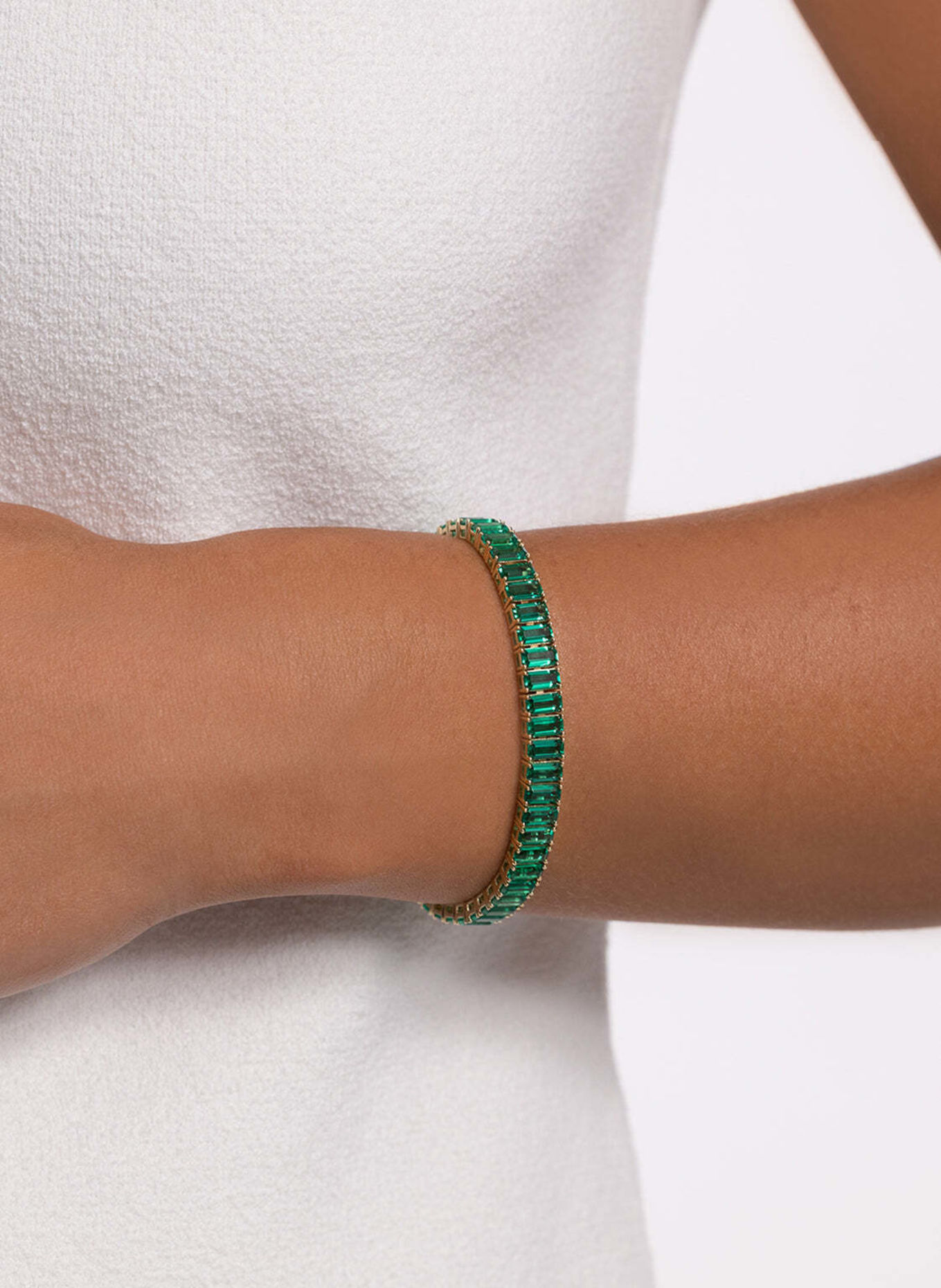 VEYNOU Tennisarmband EDEN Big aus 14 Karat Gelbgold und 13,40ct. Smaragden: GOLD