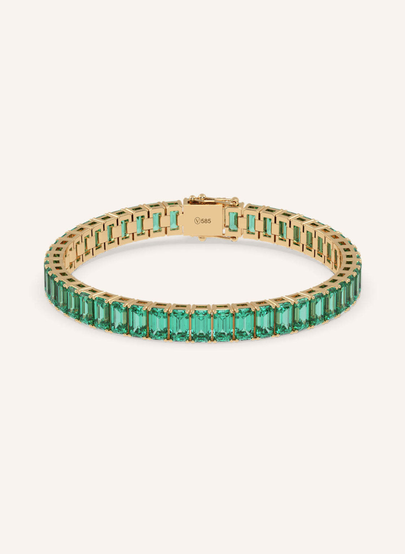 VEYNOU Tennisarmband EDEN Big aus 14 Karat Gelbgold und 13,40ct. Smaragden: GOLD