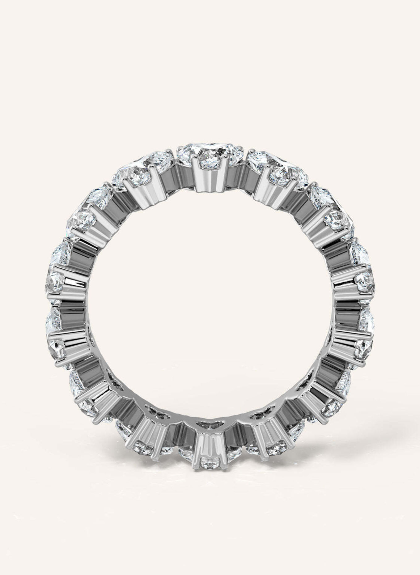 VEYNOU Ring CARA MEMORY van 14 karaat witgoud en 3,30 ct. in het laboratorium gekweekte diamanten: WITGOUD