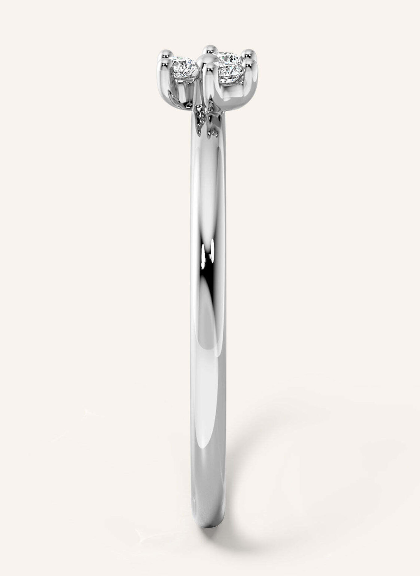 VEYNOU Ring FLEUR van 14 karaat witgoud en 0,08 ct. in het laboratorium gekweekte diamanten: WITGOUD