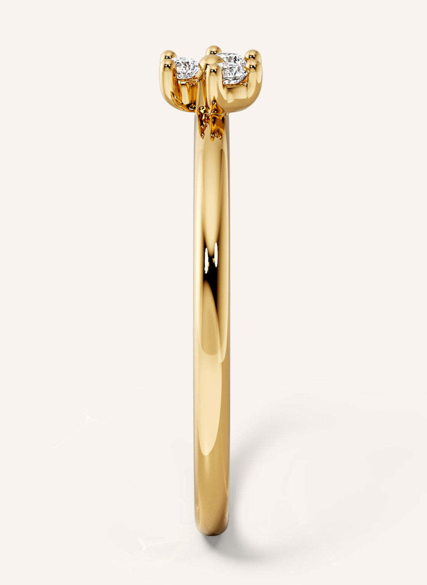 VEYNOU Ring FLEUR van 14 karaat geelgoud en 0,08 ct. in het laboratorium gekweekte diamanten: GOUD