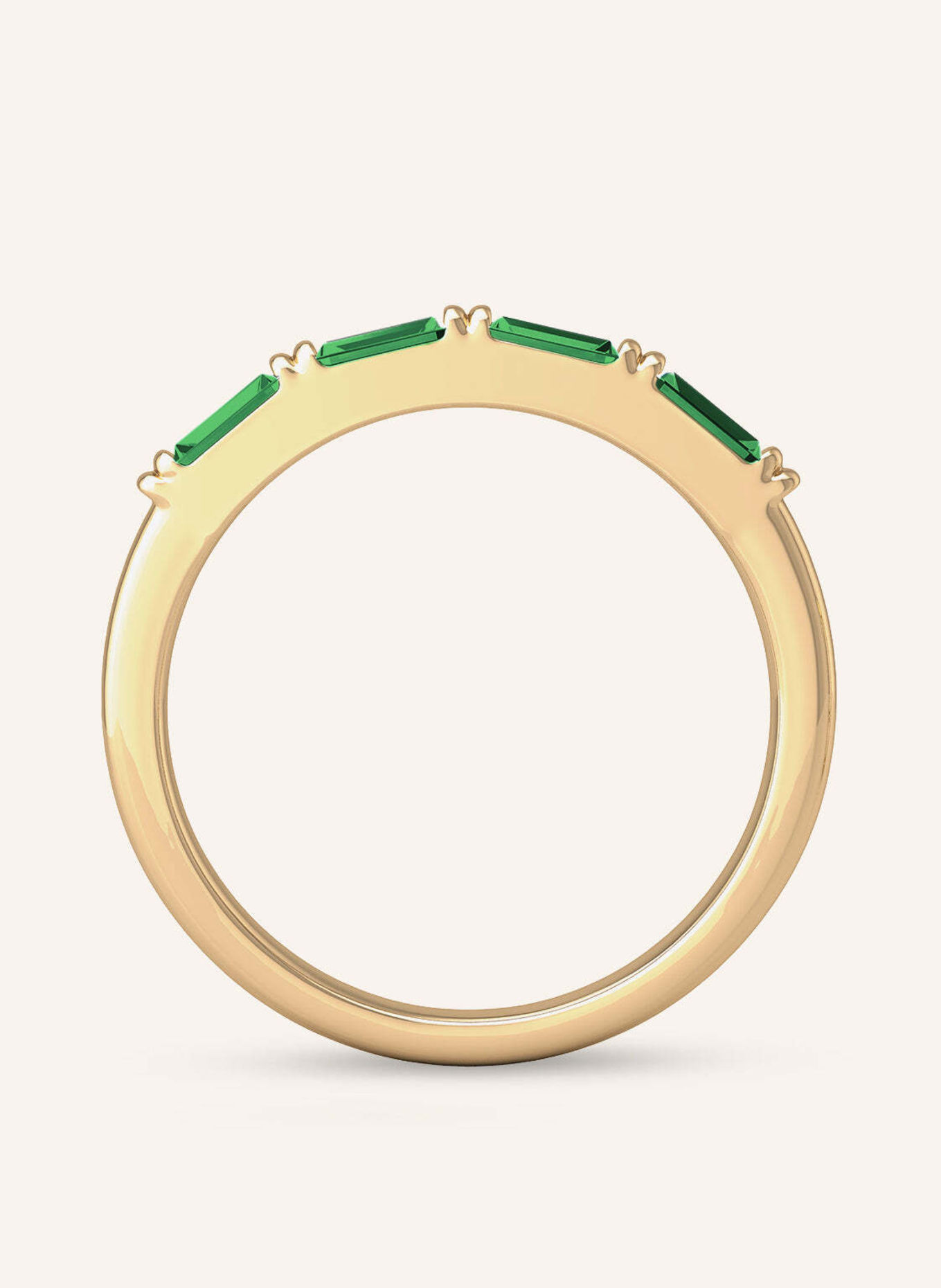 VEYNOU Ring ZOE Smaragd van 14 karaat geelgoud en 0,40 ct. smaragden: GOUD