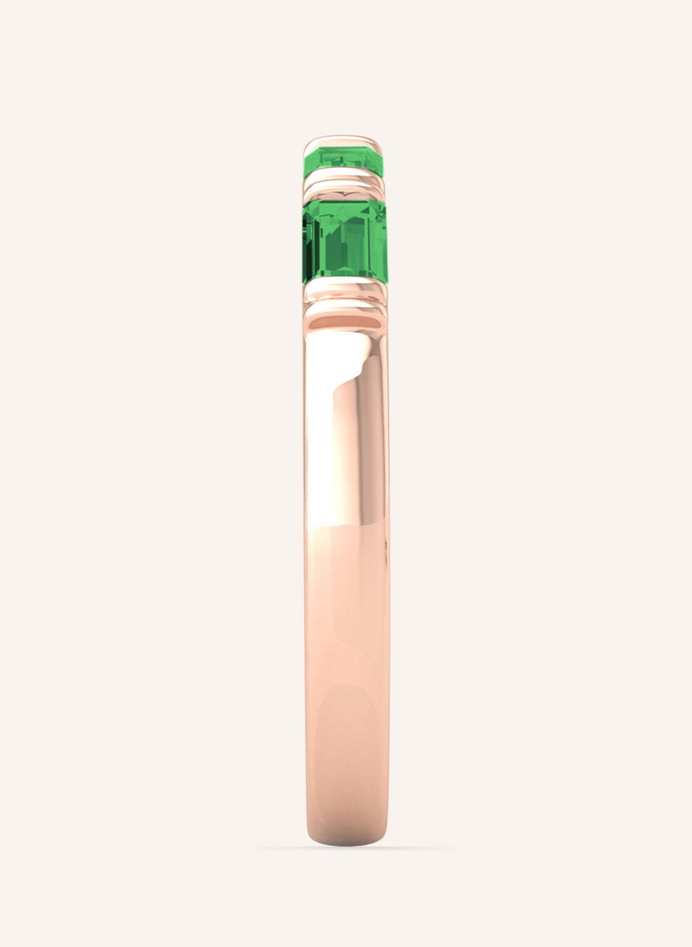 VEYNOU Ring ZOE met smaragden, van 14 karaat roségoud en 0,40 ct. smaragden: ROSÉGOUD