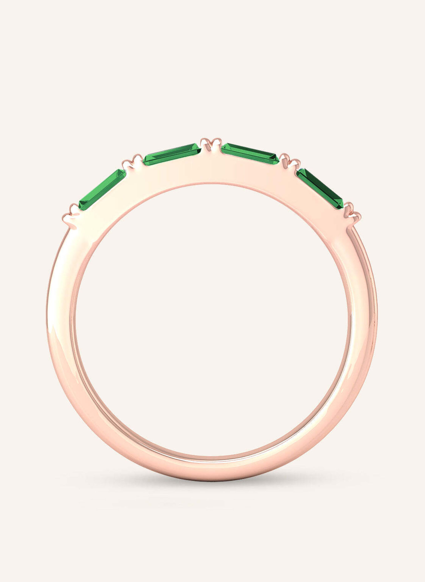 VEYNOU Ring ZOE met smaragden, van 14 karaat roségoud en 0,40 ct. smaragden: ROSÉGOUD