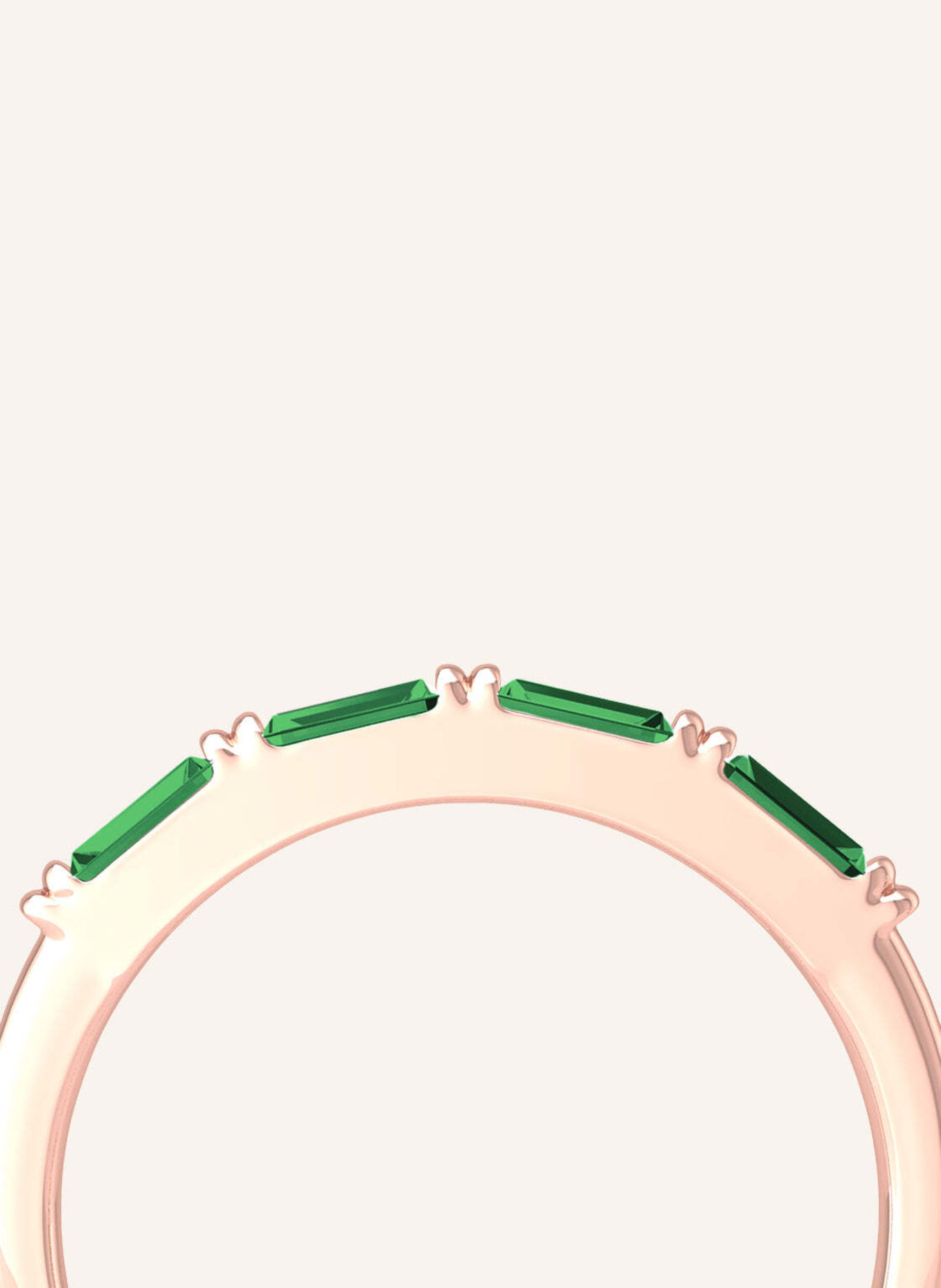 VEYNOU Ring ZOE met smaragden, van 14 karaat roségoud en 0,40 ct. smaragden: ROSÉGOUD