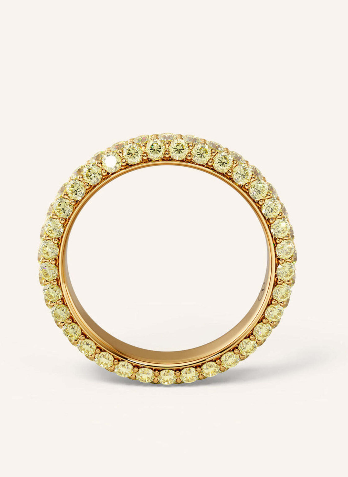 VEYNOU PAVÉ-ring van 18 karaat geelgoud en 1,90 ct. gele lab-grown diamanten: GOUD