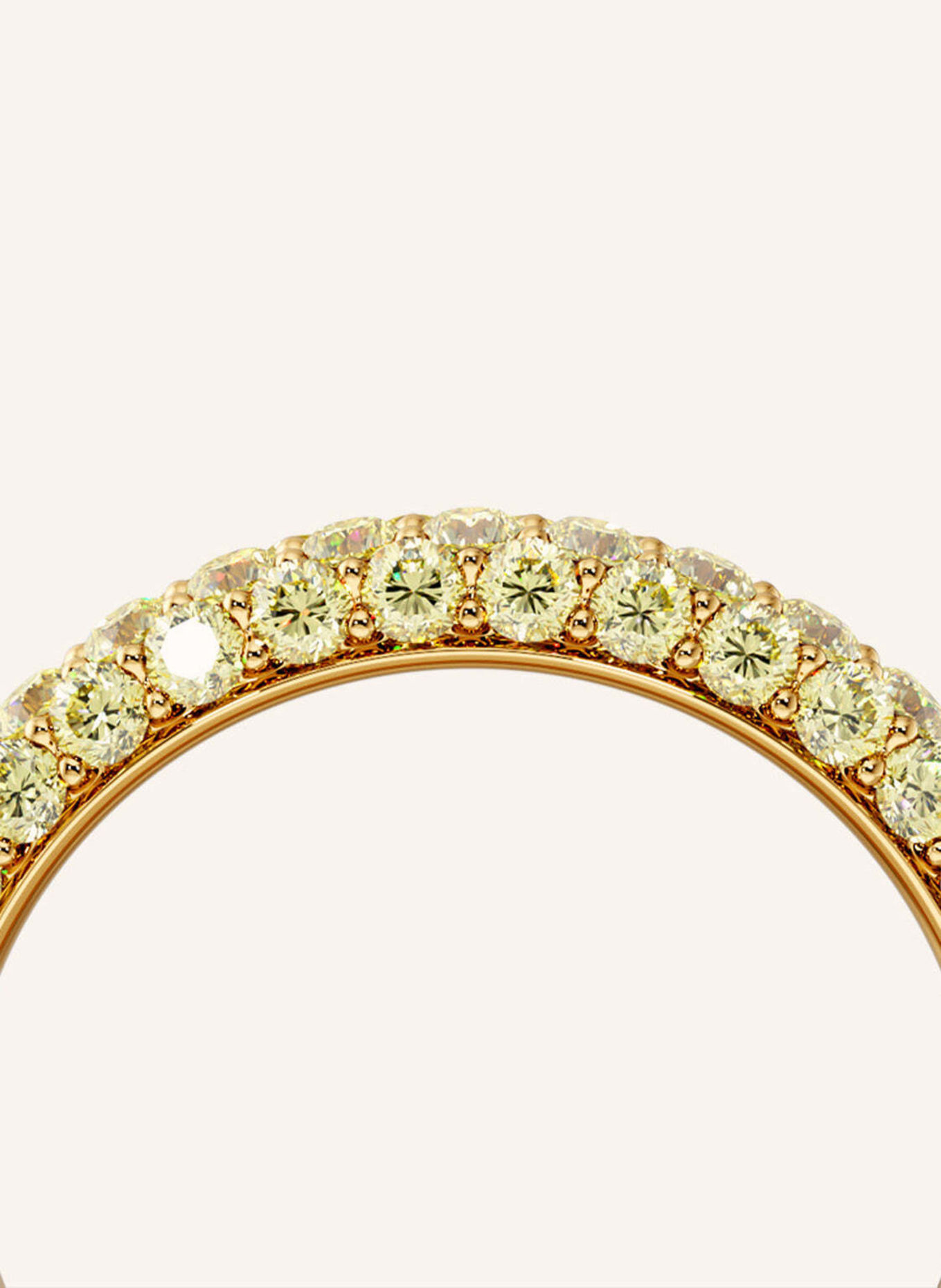 VEYNOU PAVÉ-ring van 18 karaat geelgoud en 1,90 ct. gele lab-grown diamanten: GOUD