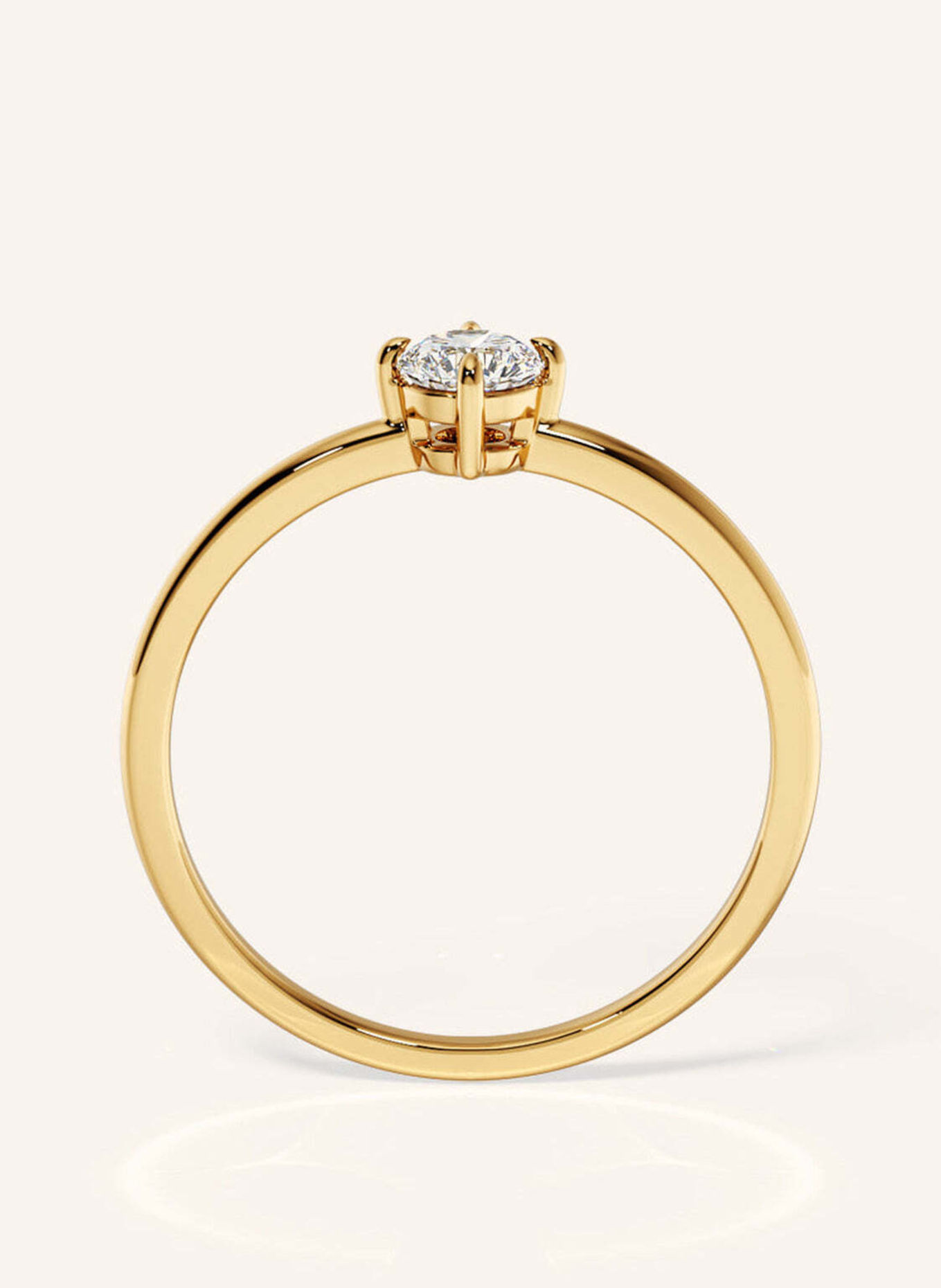 VEYNOU Verlobungsring ELIAN aus 18 Karat Gelbgold und Lab-Grown Diamant: GOLD