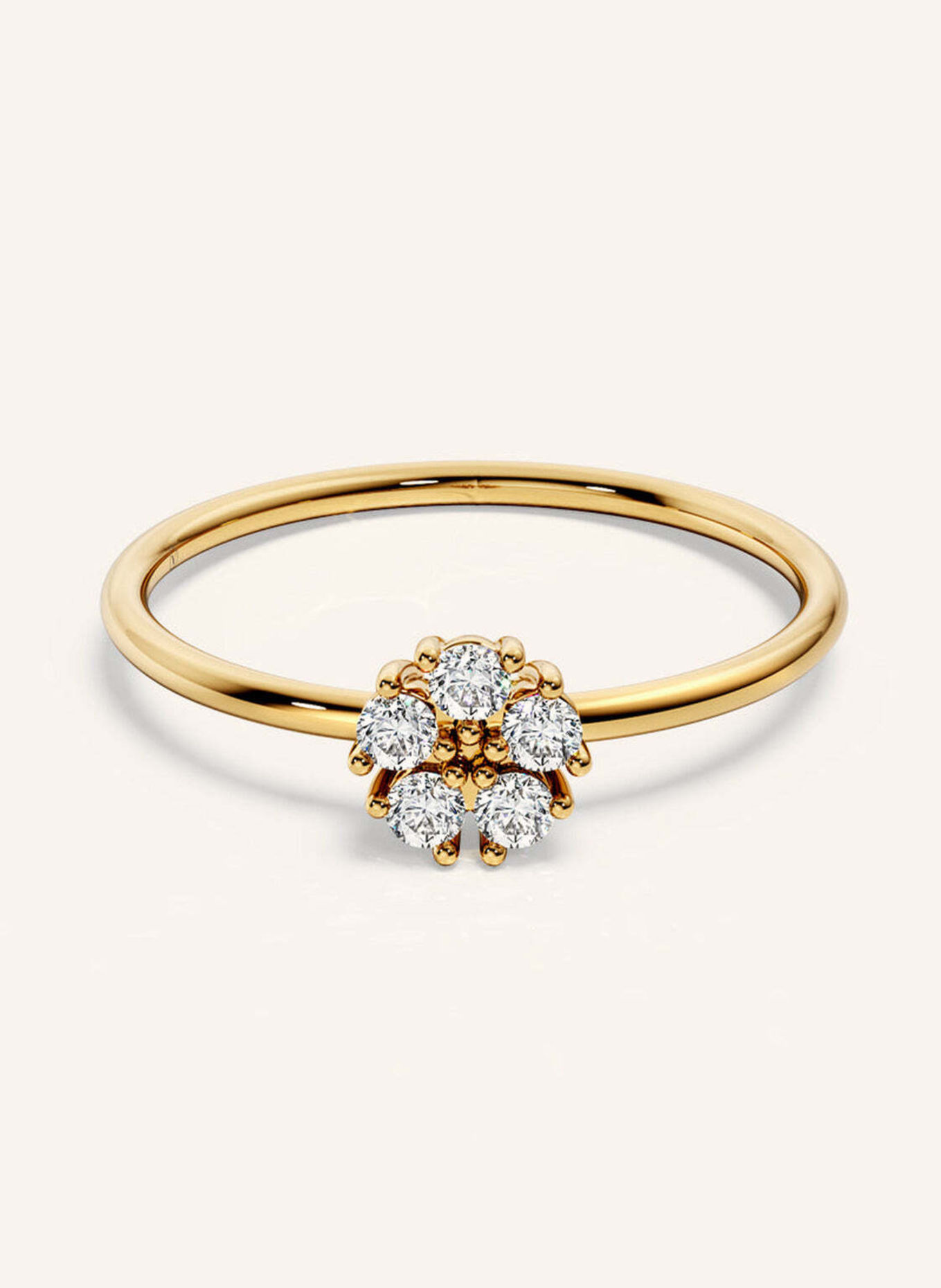 VEYNOU Ring aus 14 Karat Gelbgold und 0,18ct. Lab-Grown Diamanten: GOLD