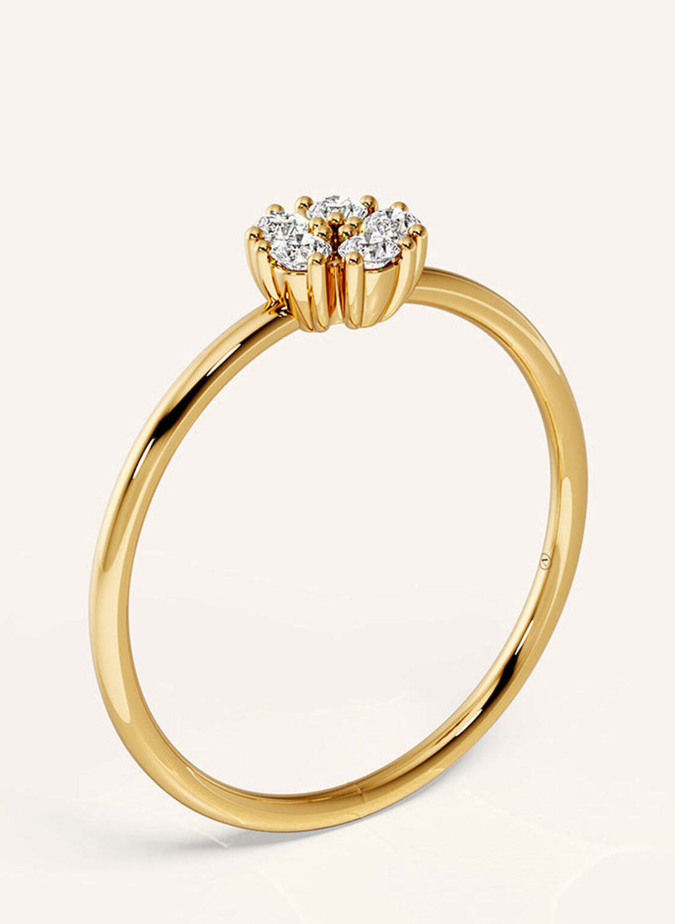 VEYNOU Ring aus 14 Karat Gelbgold und 0,18ct. Lab-Grown Diamanten: GOLD