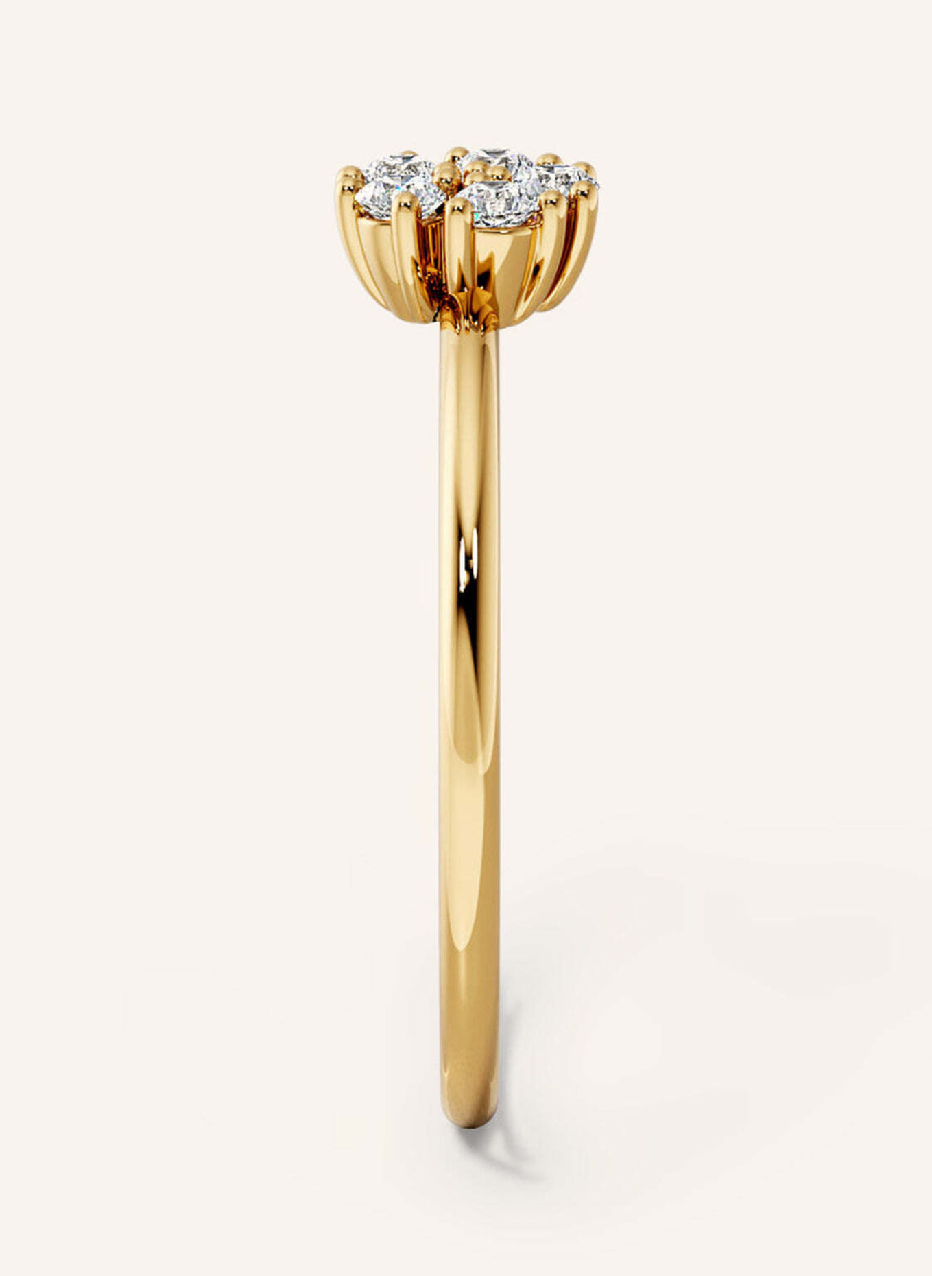 VEYNOU Ring aus 14 Karat Gelbgold und 0,18ct. Lab-Grown Diamanten: GOLD