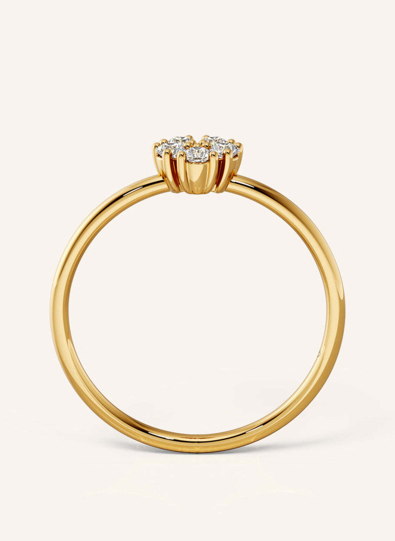 VEYNOU Ring aus 14 Karat Gelbgold und 0,18ct. Lab-Grown Diamanten: GOLD