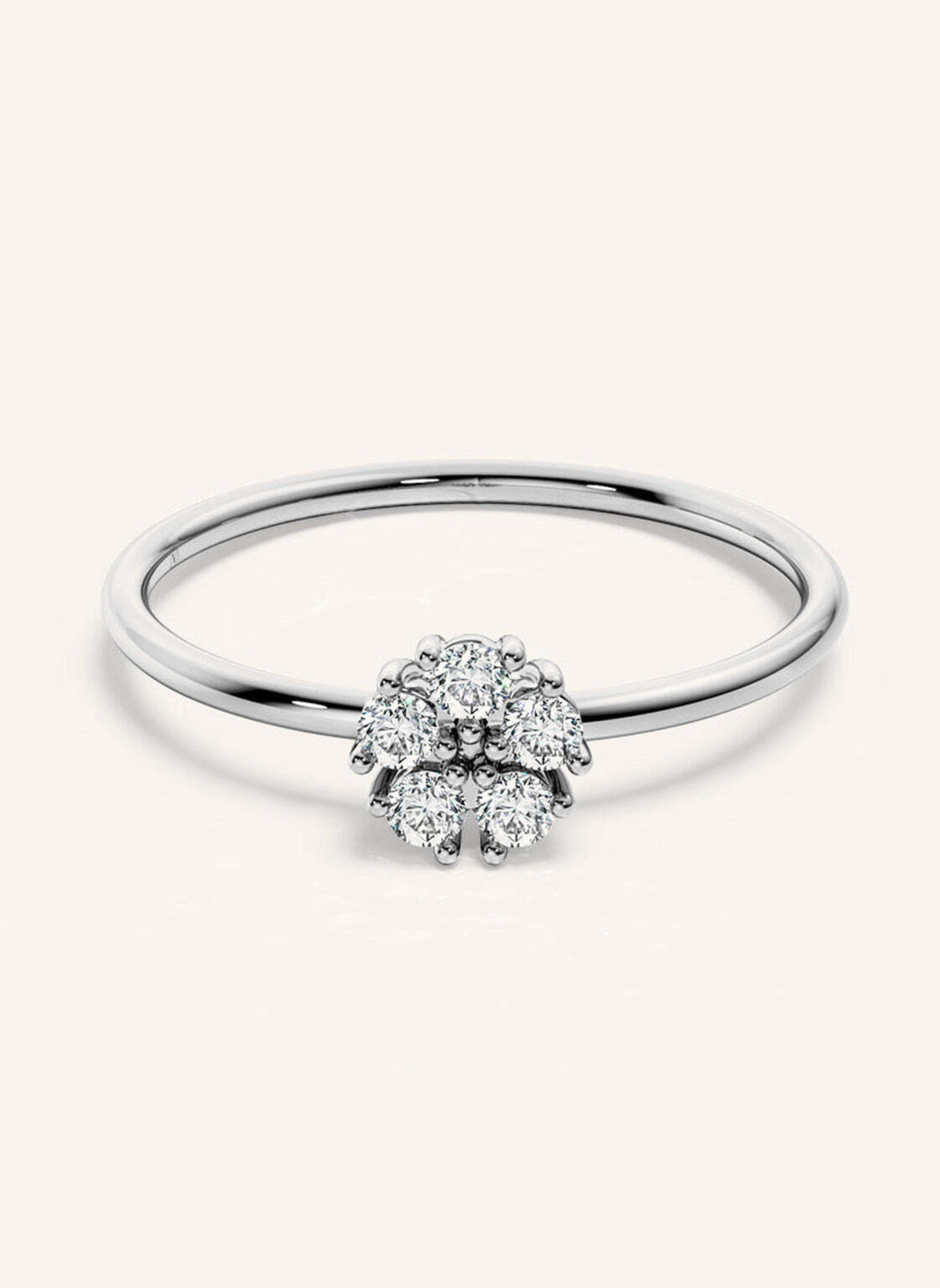 VEYNOU Ring aus 14 Karat Weißgold und 0,18ct. Lab-Grown Diamanten: WEISSGOLD