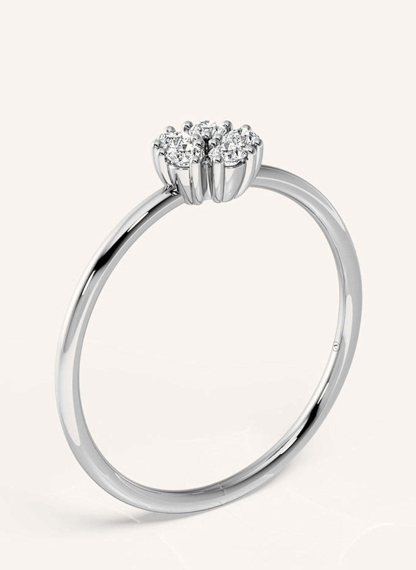 VEYNOU Ring aus 14 Karat Weißgold und 0,18ct. Lab-Grown Diamanten: WEISSGOLD