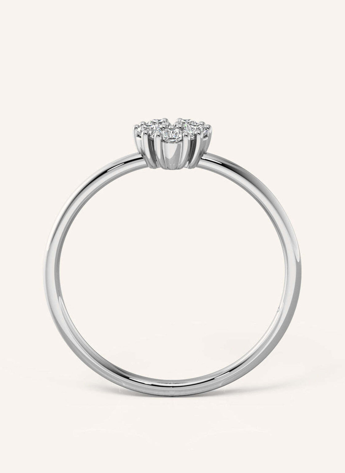 VEYNOU Ring aus 14 Karat Weißgold und 0,18ct. Lab-Grown Diamanten: WEISSGOLD