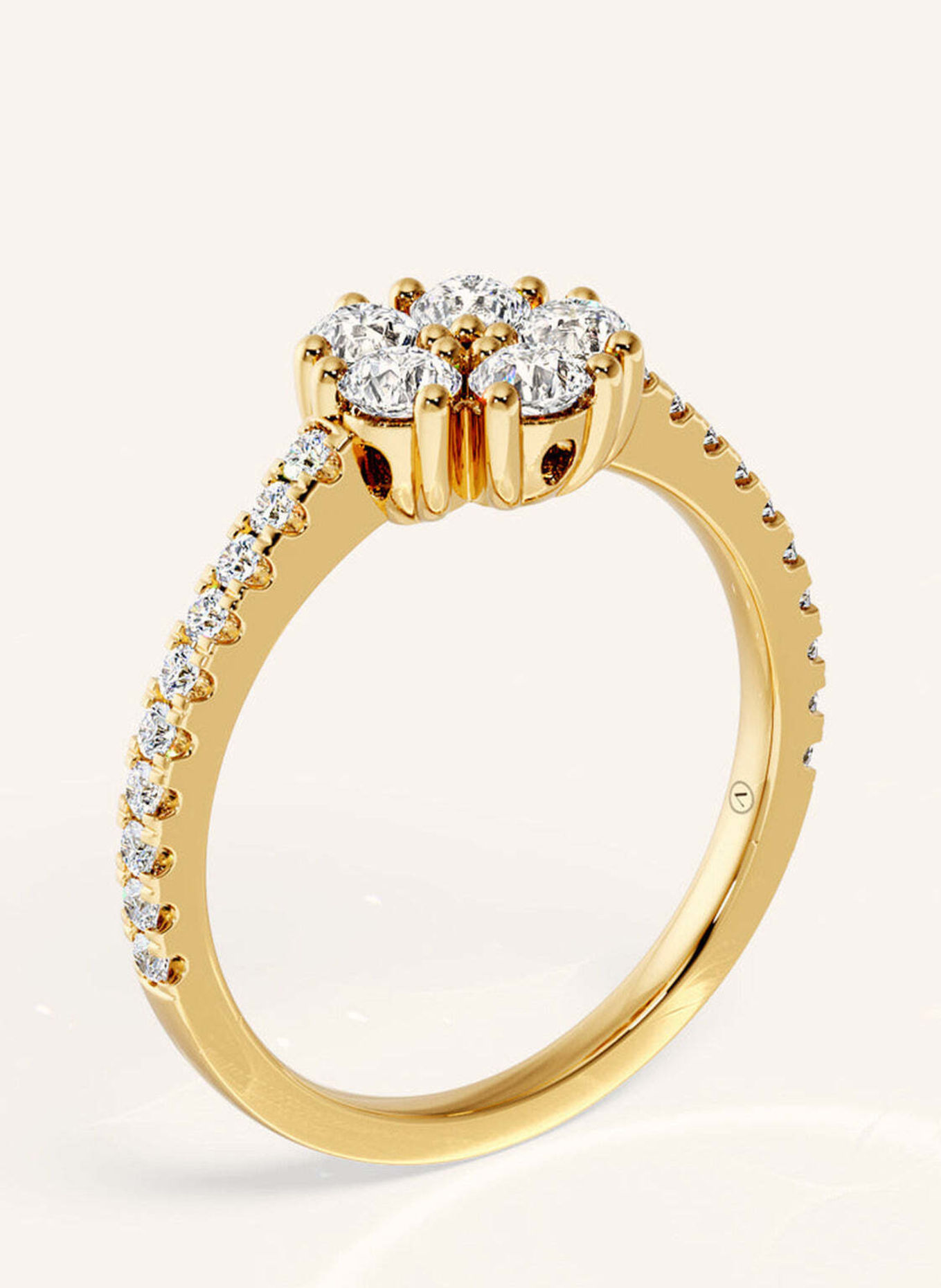 VEYNOU Ring PAVÉ aus 14 Karat Gelbgold und 0,74ct. Lab-Grown Diamanten: GOLD