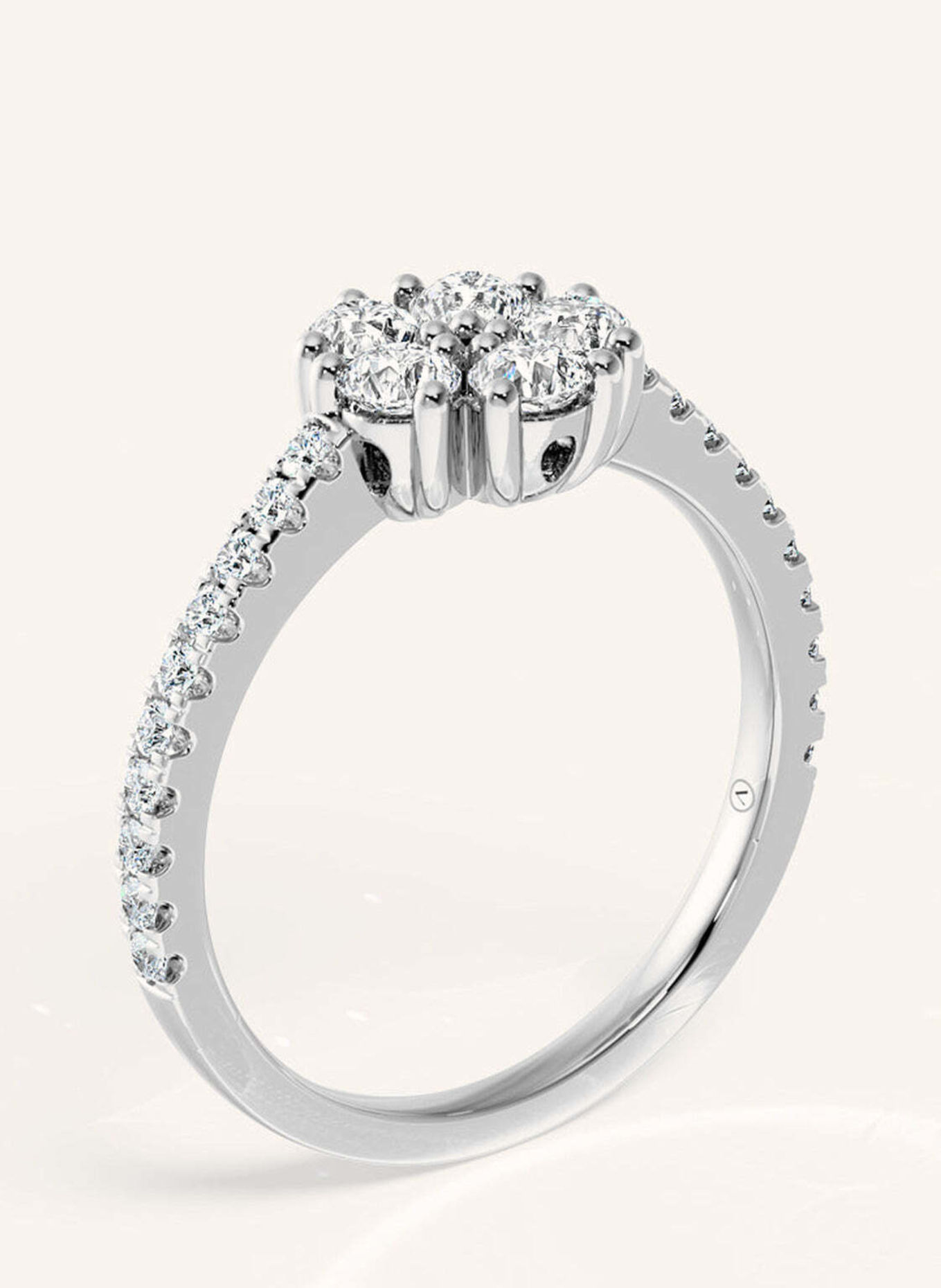 VEYNOU Ring PAVÉ aus 14 Karat Weißgold und 0,74ct. Lab-Grown Diamanten: WEISSGOLD
