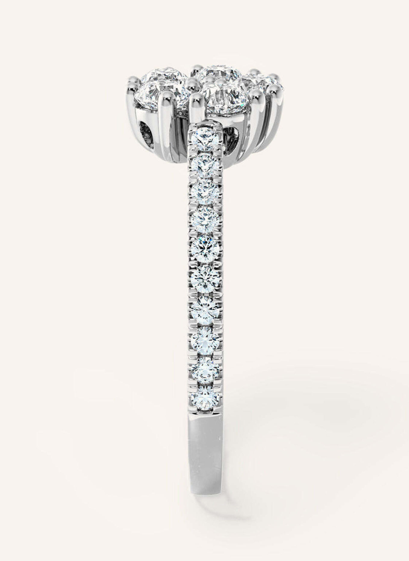 VEYNOU Ring PAVÉ aus 14 Karat Weißgold und 0,74ct. Lab-Grown Diamanten: WEISSGOLD