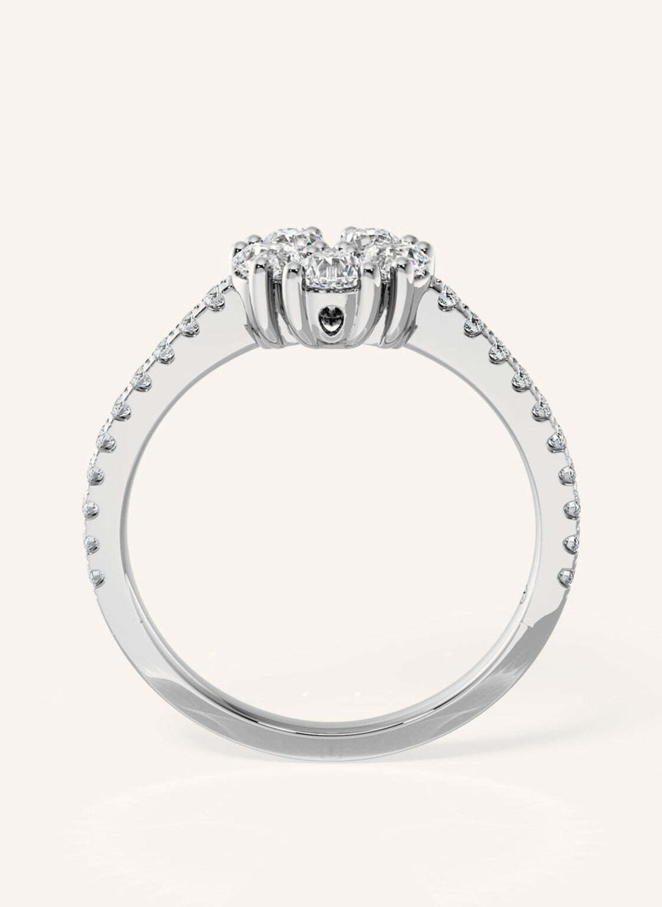 VEYNOU Ring PAVÉ aus 14 Karat Weißgold und 0,74ct. Lab-Grown Diamanten: WEISSGOLD