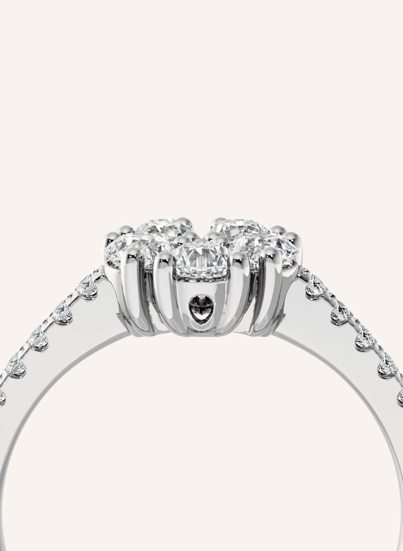 VEYNOU Ring PAVÉ aus 14 Karat Weißgold und 0,74ct. Lab-Grown Diamanten: WEISSGOLD