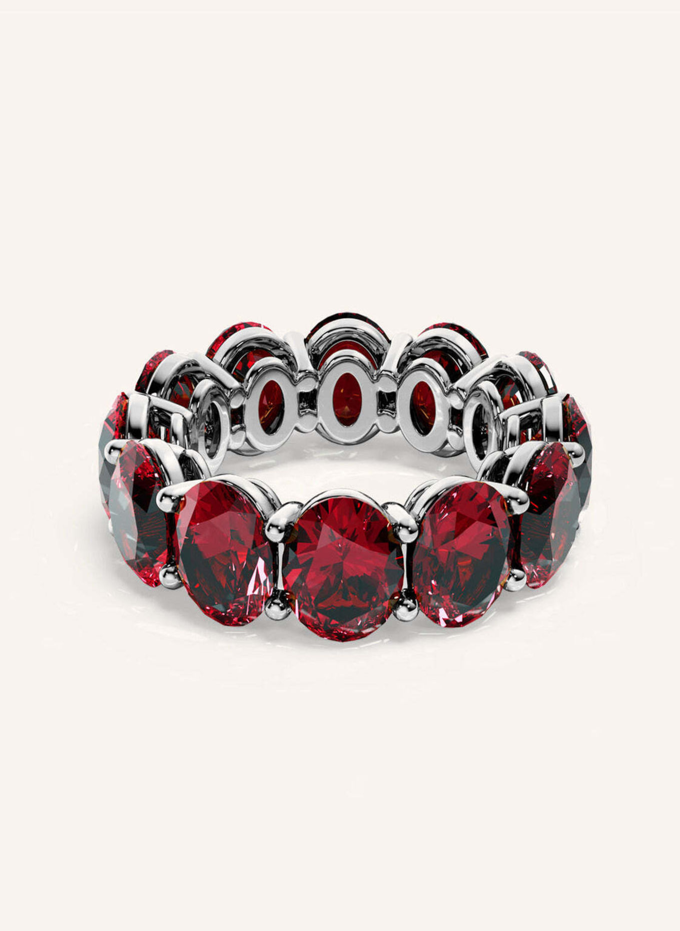 VEYNOU Ring ROUGE ETERNITY Big aus 14 Karat Weißgold und 20,68ct. Rubine: WEISSGOLD