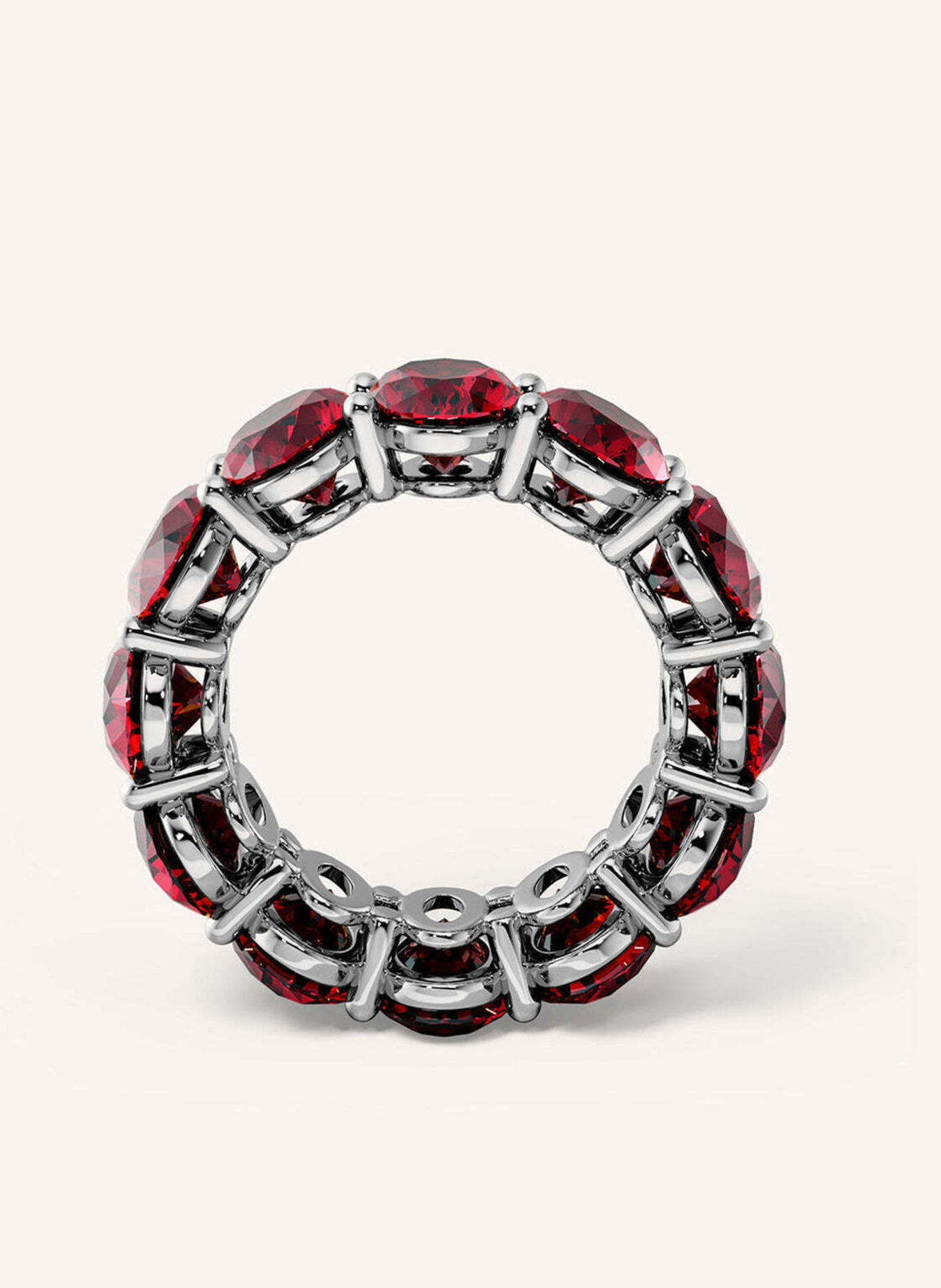 VEYNOU Ring ROUGE ETERNITY Big aus 14 Karat Weißgold und 20,68ct. Rubine: WEISSGOLD