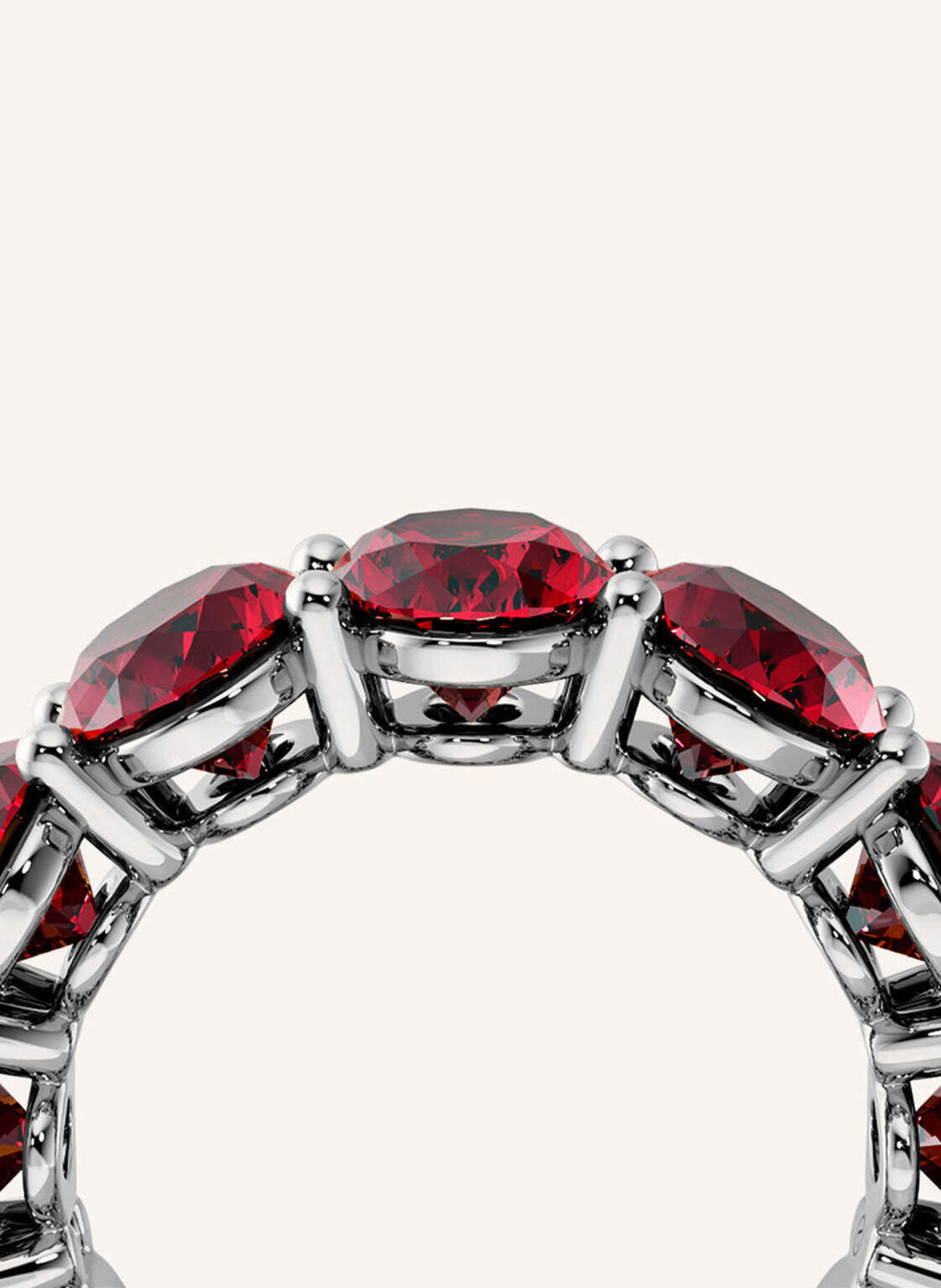 VEYNOU Ring ROUGE ETERNITY Big aus 14 Karat Weißgold und 20,68ct. Rubine: WEISSGOLD