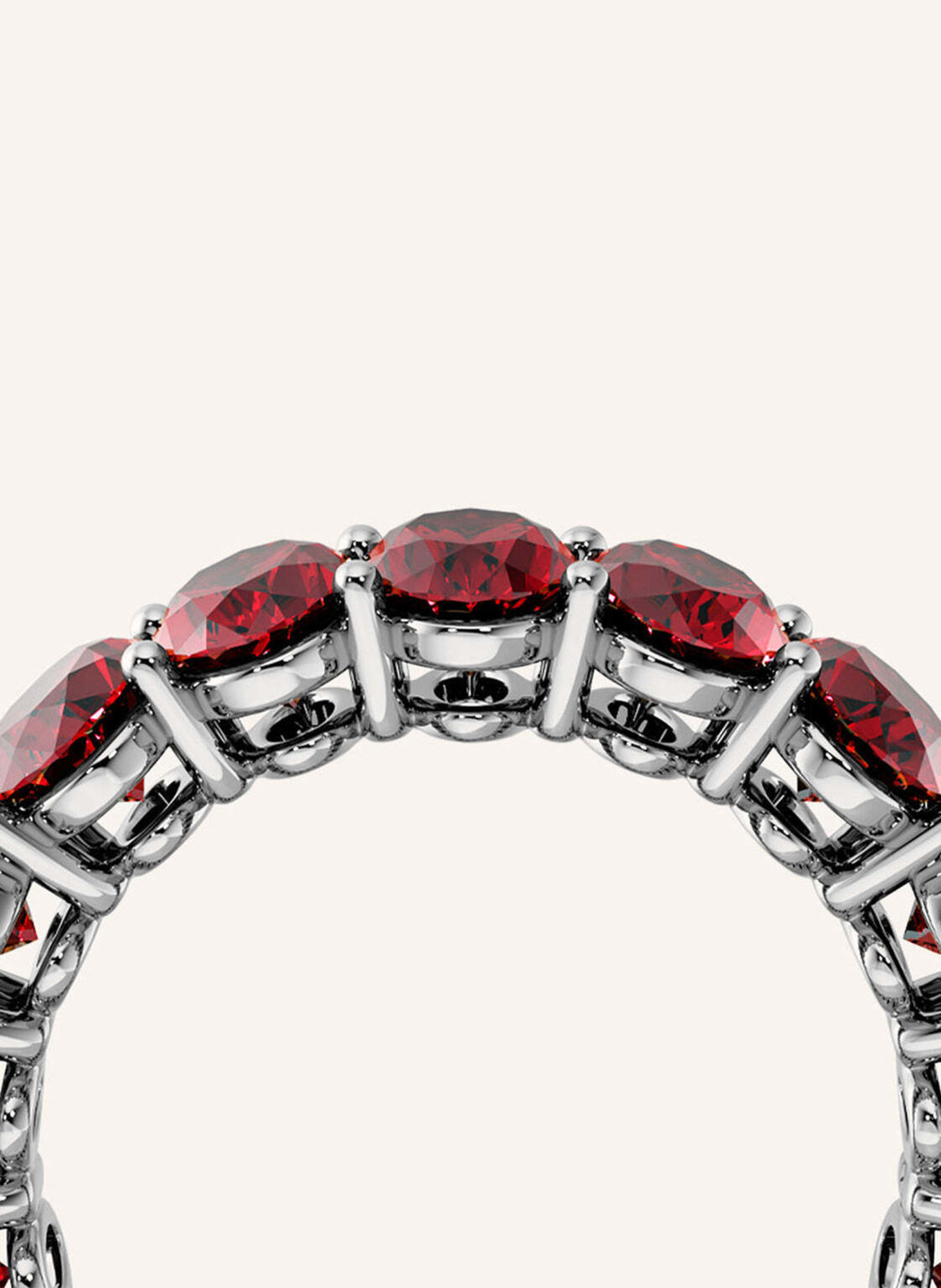 VEYNOU Ring ROUGE ETERNITY Small aus 14 Karat Weißgold und 9,49ct. Rubine: WEISSGOLD