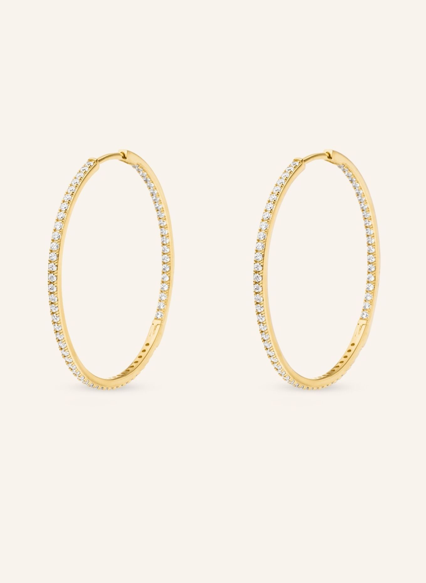 VEYNOU CLEO Big hoop earrings made of 14-karat yellow gold and 1.60 ct. lab-grown diamonds: GOLD