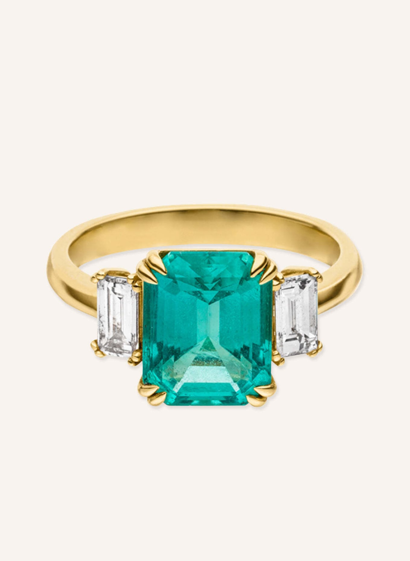 VEYNOU Ring EDEN aus 14 Karat Gelbgold mit Smaragd und Diamanten, Farbe: GOLD (Bild 1)