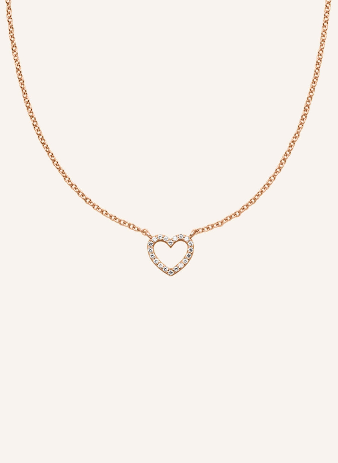 VEYNOU Halskette HERZ aus 14 Karat Roségold und Diamanten: ROSÉGOLD